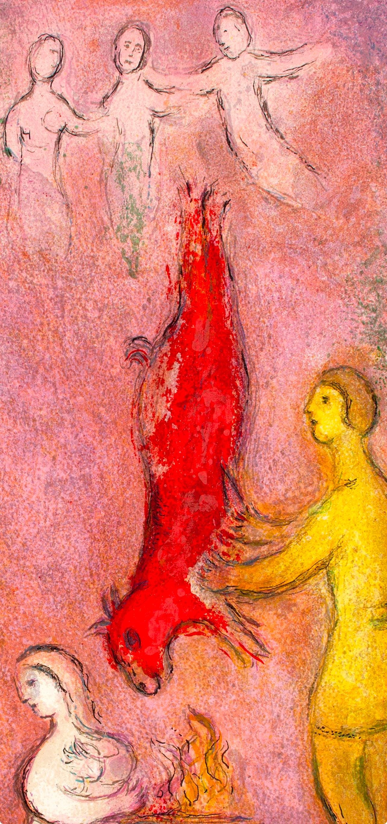 Marc Chagall, Sacrifice aux Nymphes, Daphnis et Chloé, Limited Edition Héliogravure