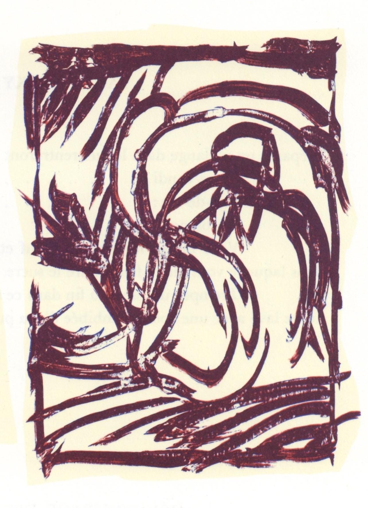 Pierre Alechinsky, Composition, Derrière le miroir, Limited Edition Lithograph