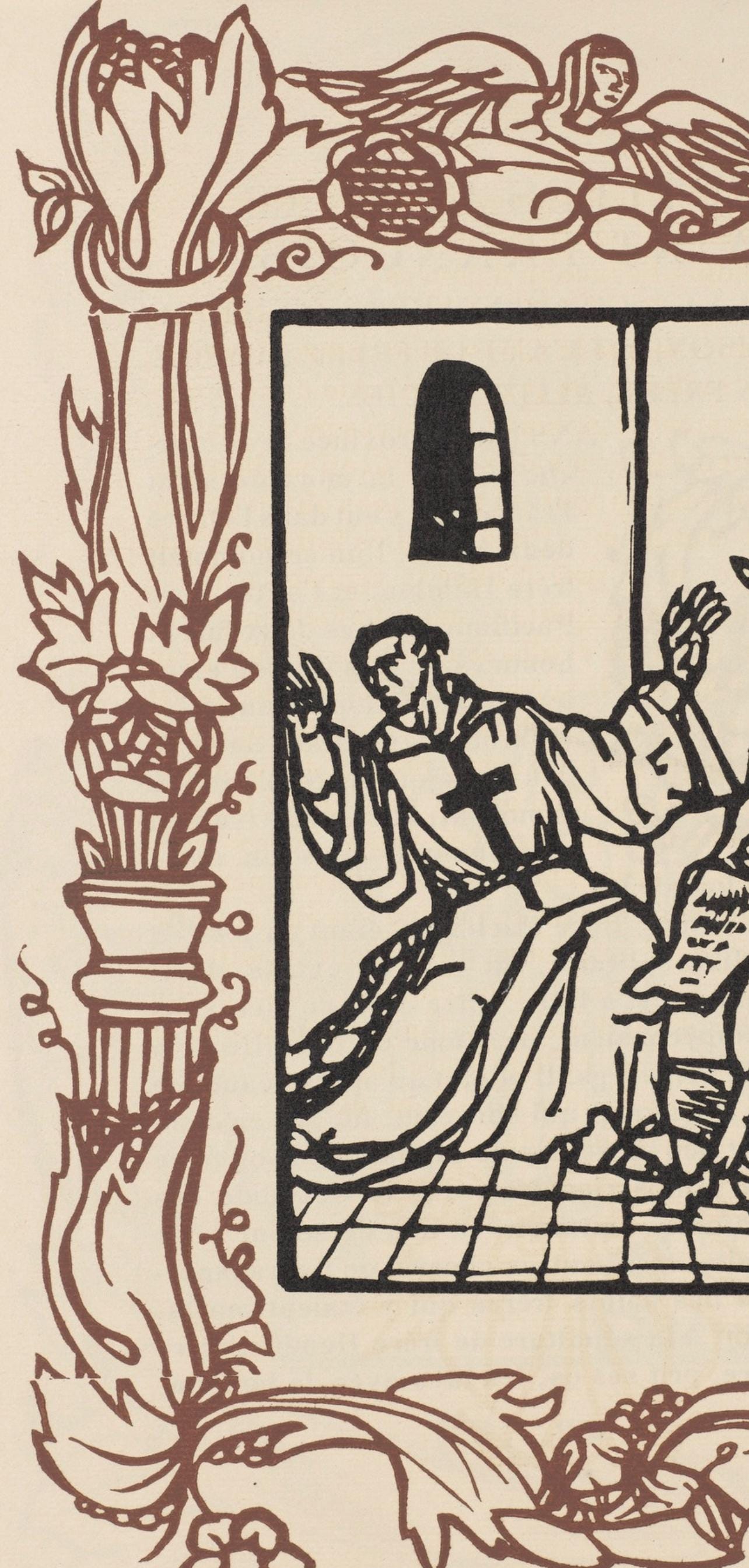 Émile Bernard, Composition (Morane, No. 100), Les Petites Fleurs de St. Françoise, Limited Edition Woodcut