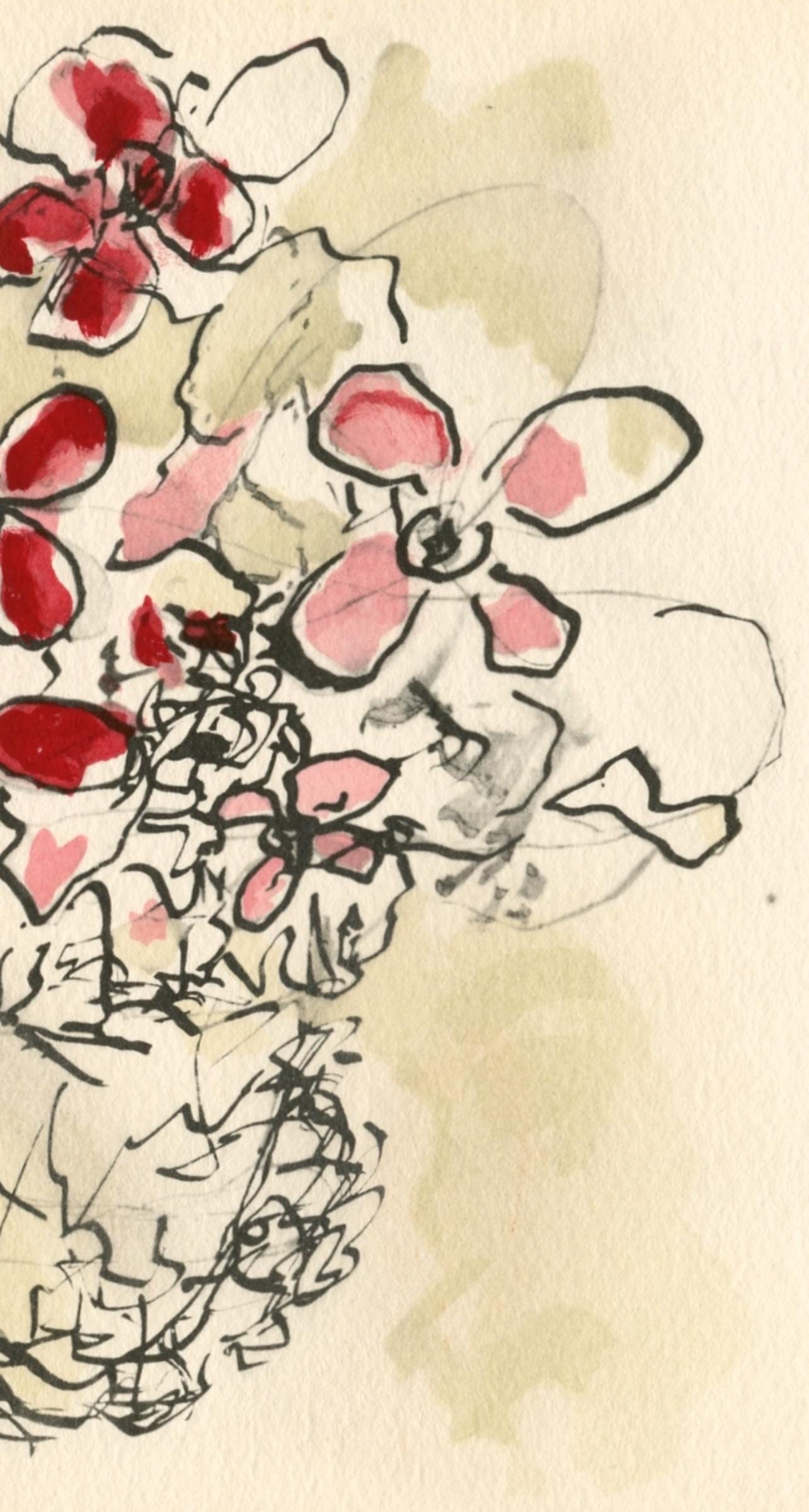 Georges Braque, Fleurs rouges, Georges Braque le solitaire, XXe siècle, Limited Edition Lithograph