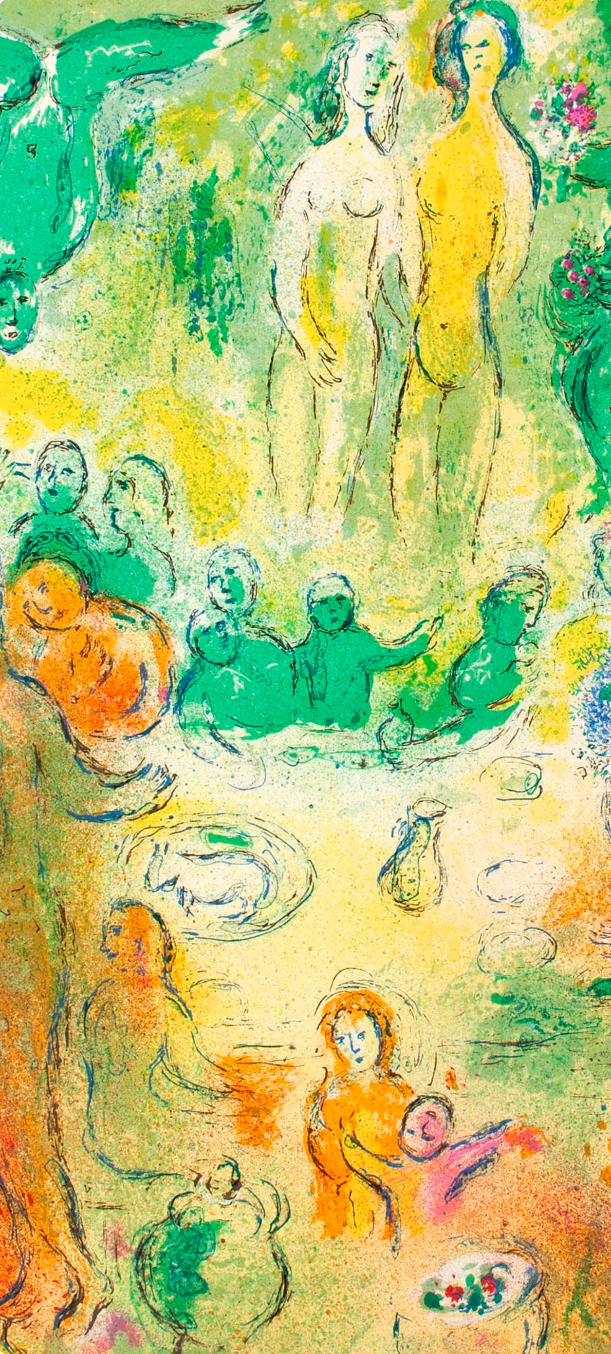 Marc Chagall, Festin nuptial dans la grotte des nymphes, Daphnis et Chloé, Limited Edition Héliogravure