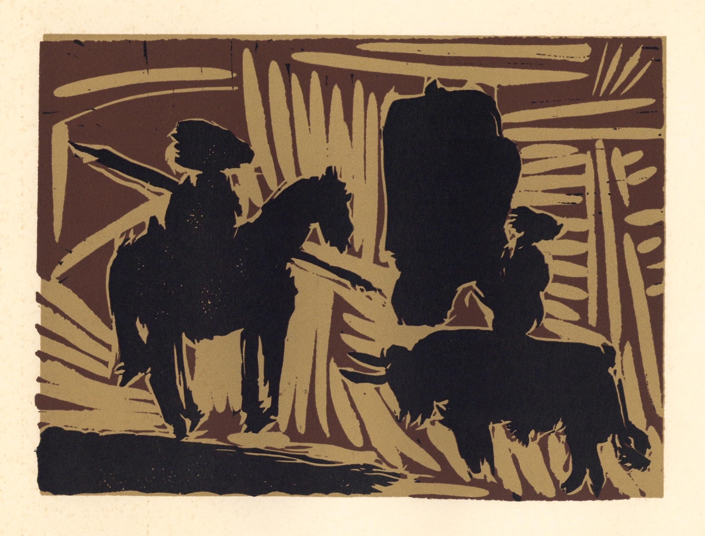 Pablo Picasso, Before the goading of the Bull (Orozco 214), Grabados al linóleo, Limited Edition Linocut