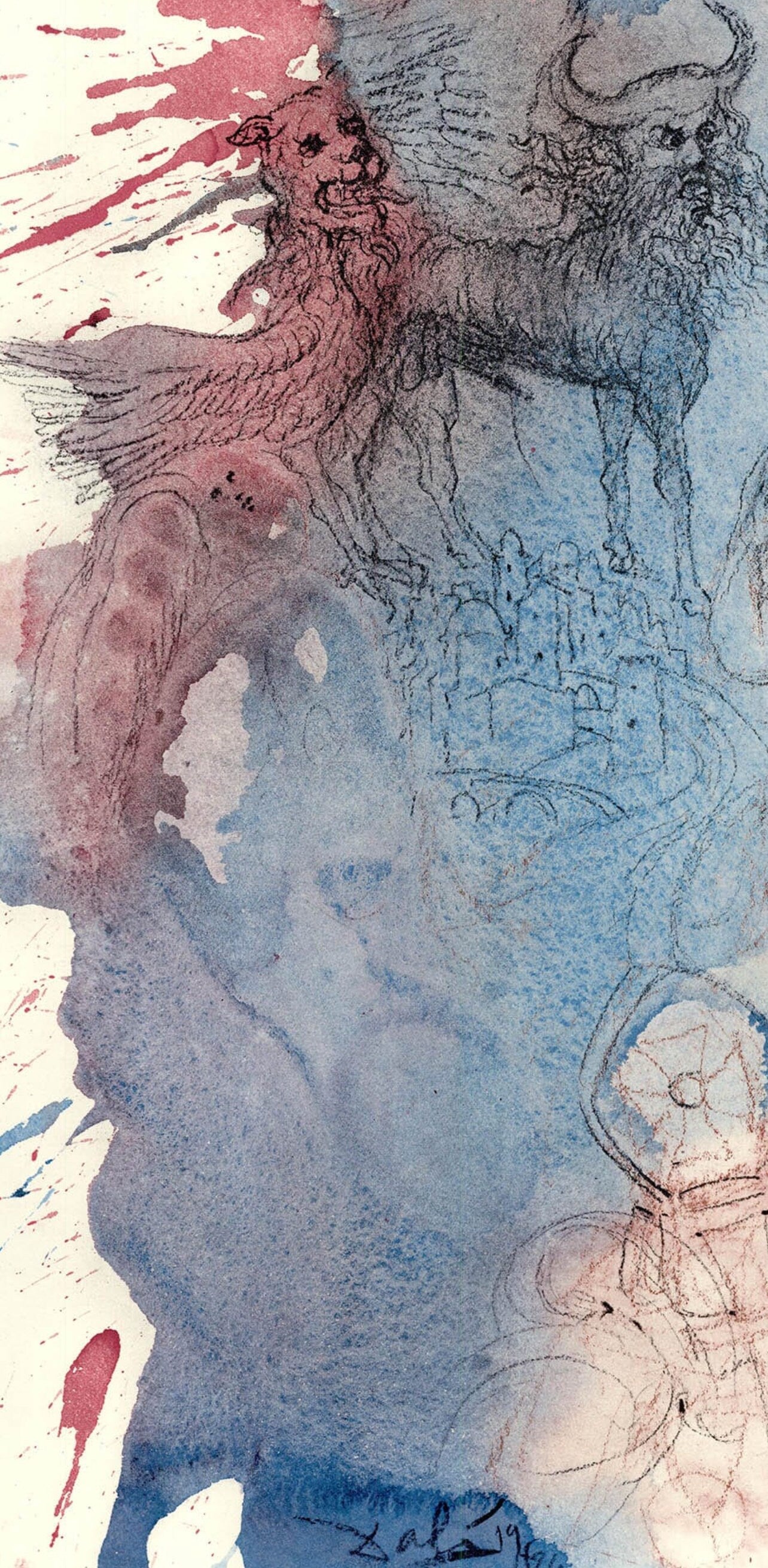Salvador Dali, Composition (Michler/Löpsinger 1600; Field 69-3), Biblia Sacra, Limited Edition Lithograph