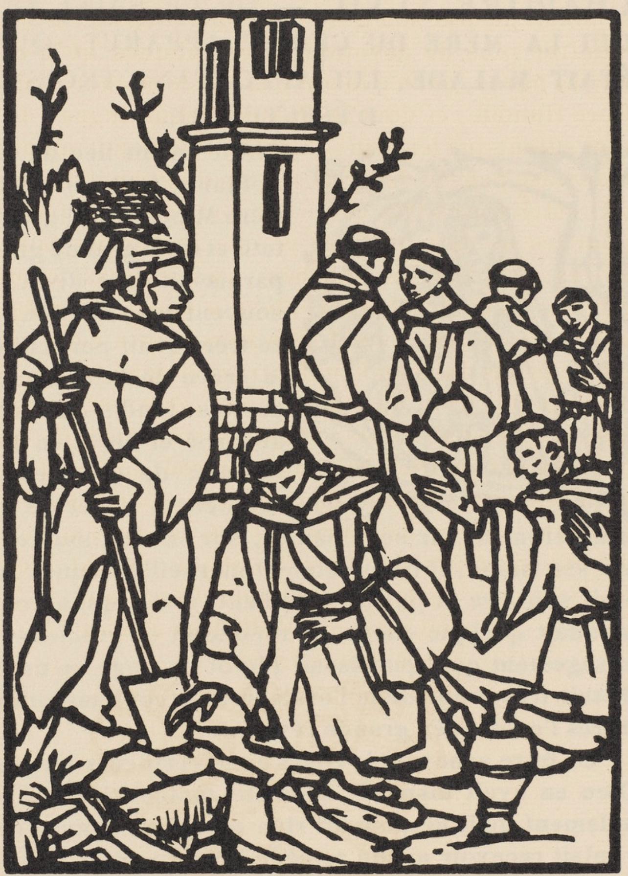 Émile Bernard, Composition (Morane, No. 100), Les Petites Fleurs de St. Françoise, Limited Edition Woodcut