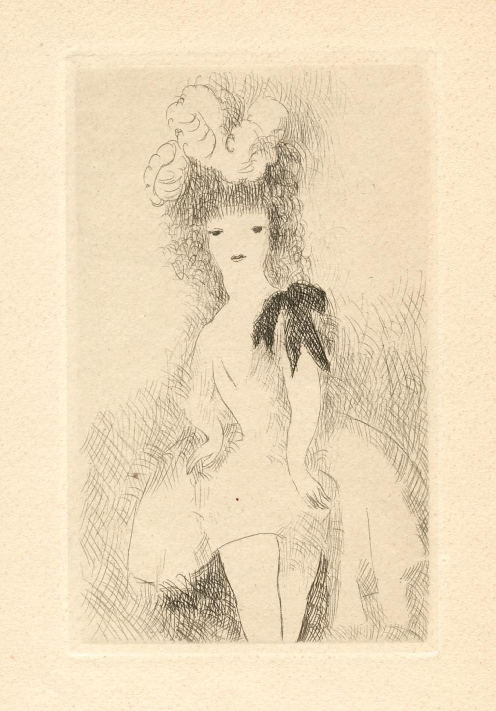 Marie Laurencin, Jeune fille au nœud noir, Dix filles dans un pré, Limited Edition Etching
