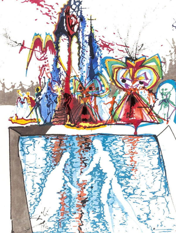 Salvador Dali, Composition (Michler/Löpsinger 1601), Romeo e Giulietta, Limited Edition Lithograph and Silkscreen