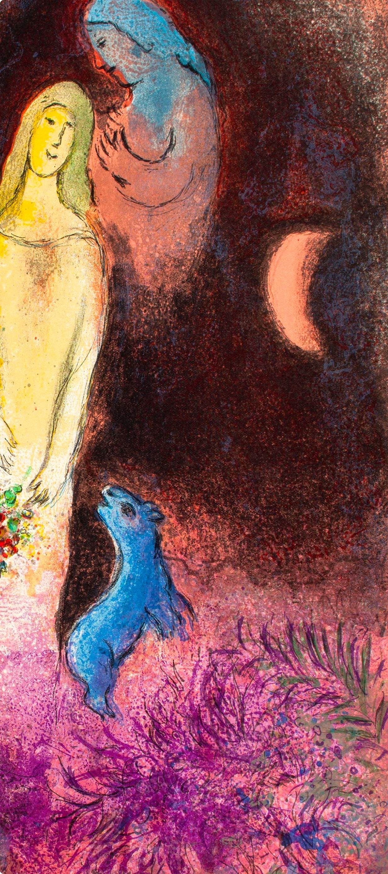 Marc Chagall, Chloé vêtue et coiffée par Cléariste, Daphnis et Chloé, Limited Edition Héliogravure