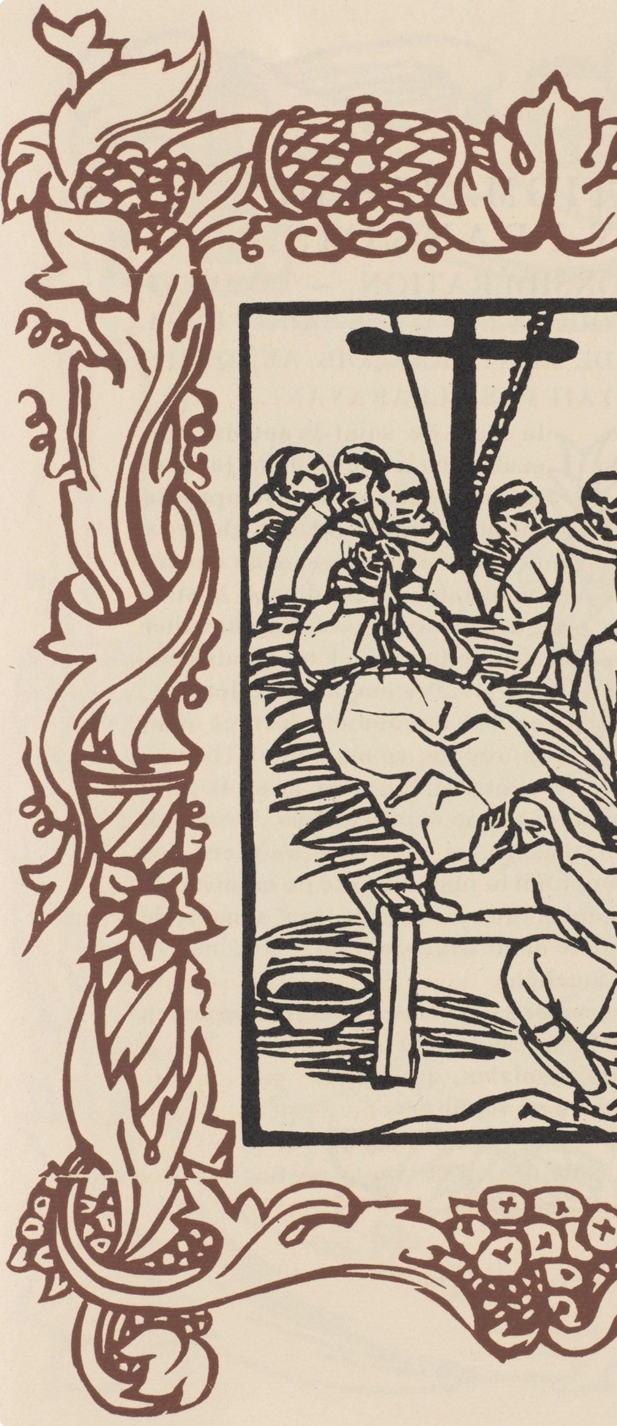 Émile Bernard, Composition (Morane, No. 100), Les Petites Fleurs de St. Françoise, Limited Edition Woodcut