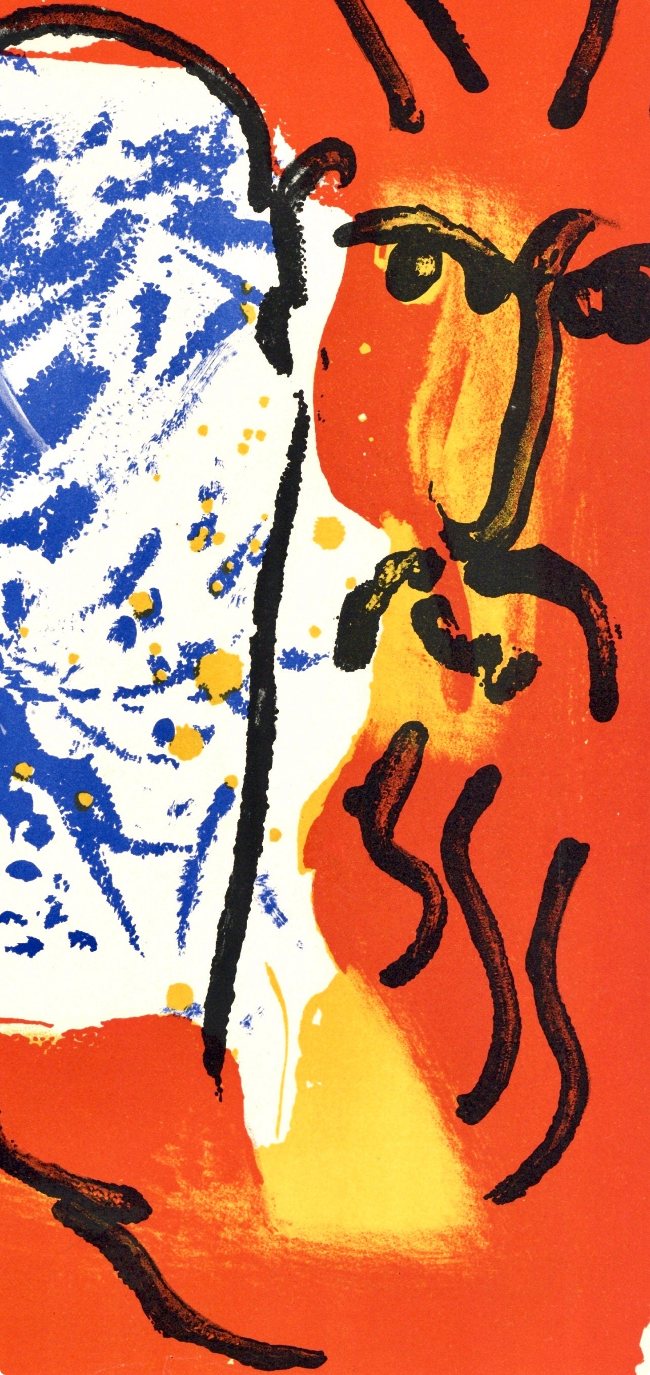 Marc Chagall, Moses III (Mourlot 117-46; Cramer 25), Drawings from the Bible by Marc Chagall, Verve: Revue, Limited Edition Lithograph