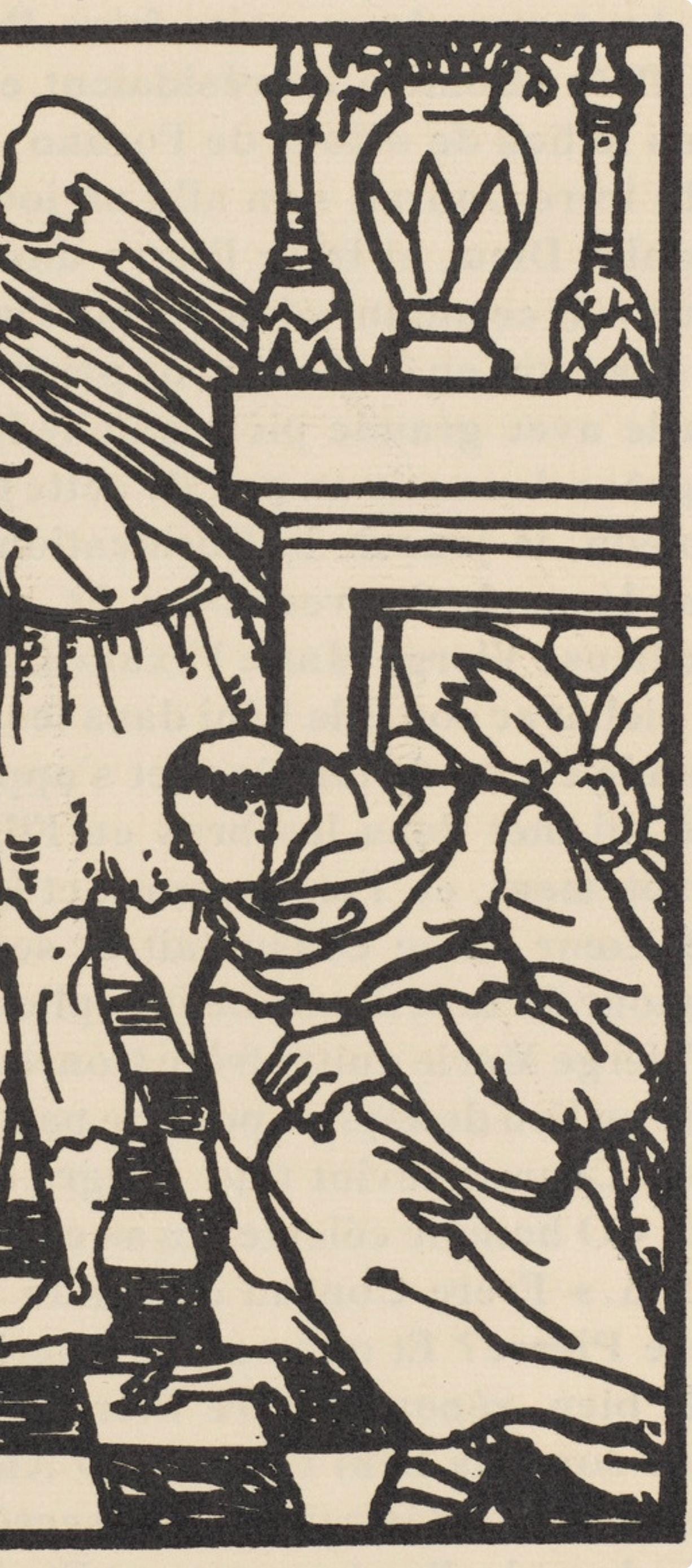 Émile Bernard, Composition (Morane, No. 100), Les Petites Fleurs de St. Françoise, Limited Edition Woodcut