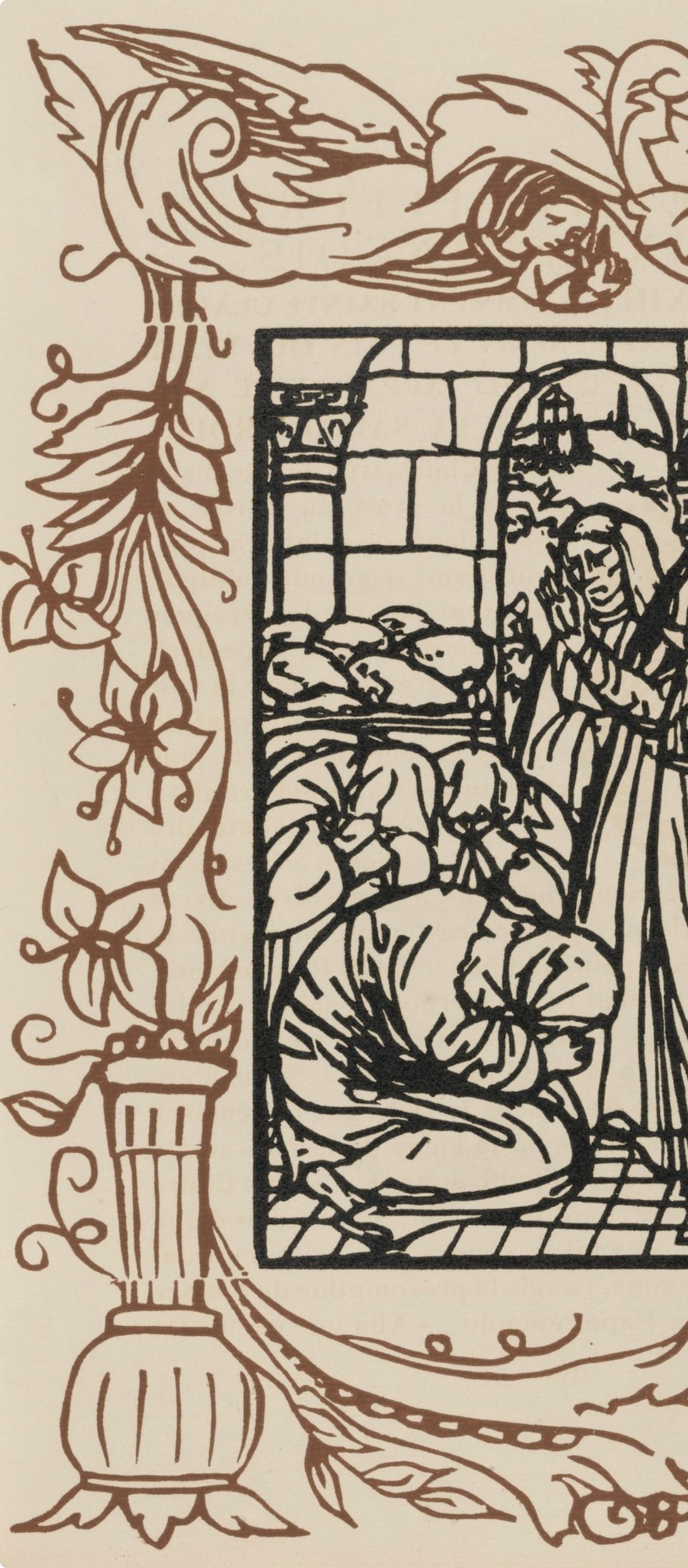 Émile Bernard, Composition (Morane, No. 100), Les Petites Fleurs de St. Françoise, Limited Edition Woodcut