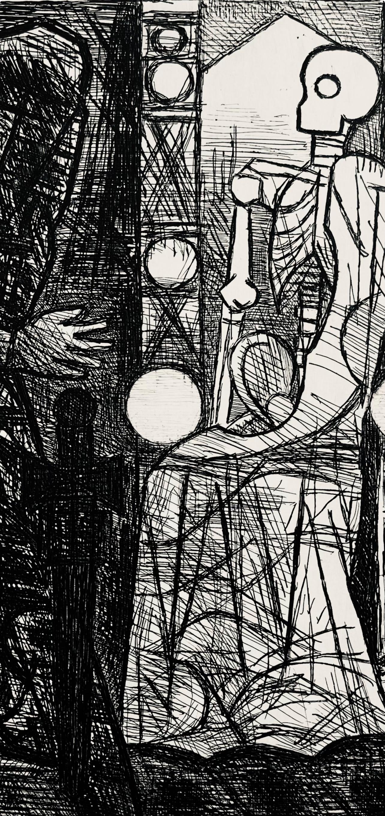 Marcel Gromaire, Le Spectre De Banquo, Scène XIII, Shakespeare, Macbeth, Eaux-fortes de Gromaire, Limited Edition Etching