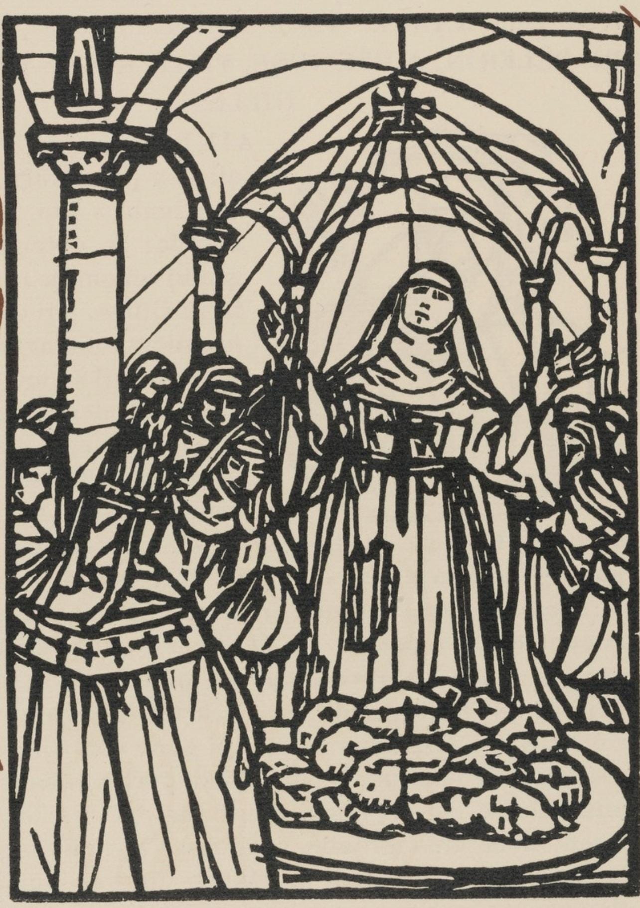 Émile Bernard, Composition (Morane, No. 100), Les Petites Fleurs de St. Françoise, Limited Edition Woodcut