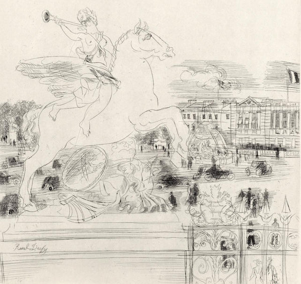 Raoul Dufy, Les Champs-Élysées, Place de la Concorde, A La gloire à Paris, Limited Edition Etching