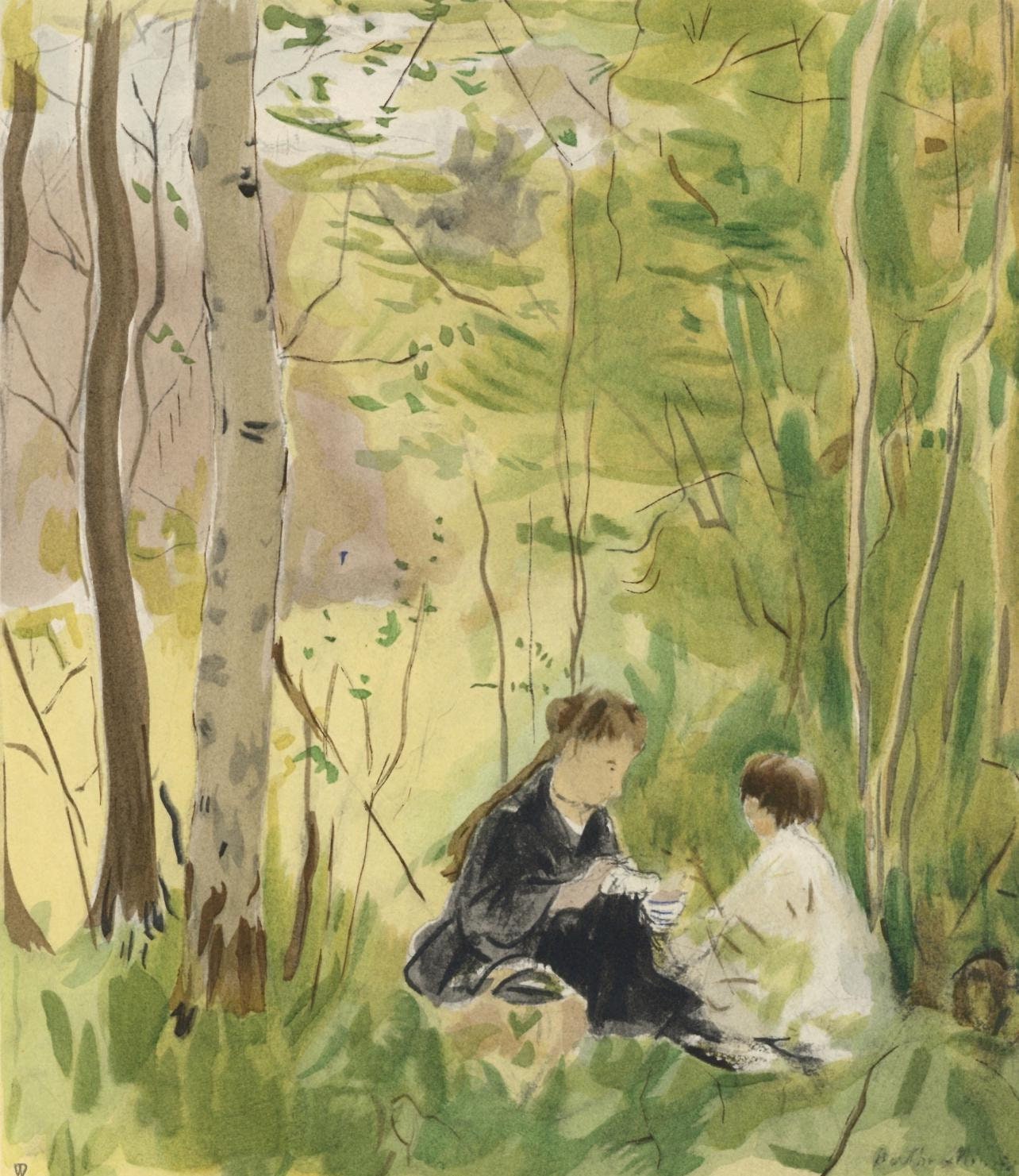 Berthe Morisot, Le Goûter, Berthe Morisot Seize Aquarelles, Limited Edition Lithograph