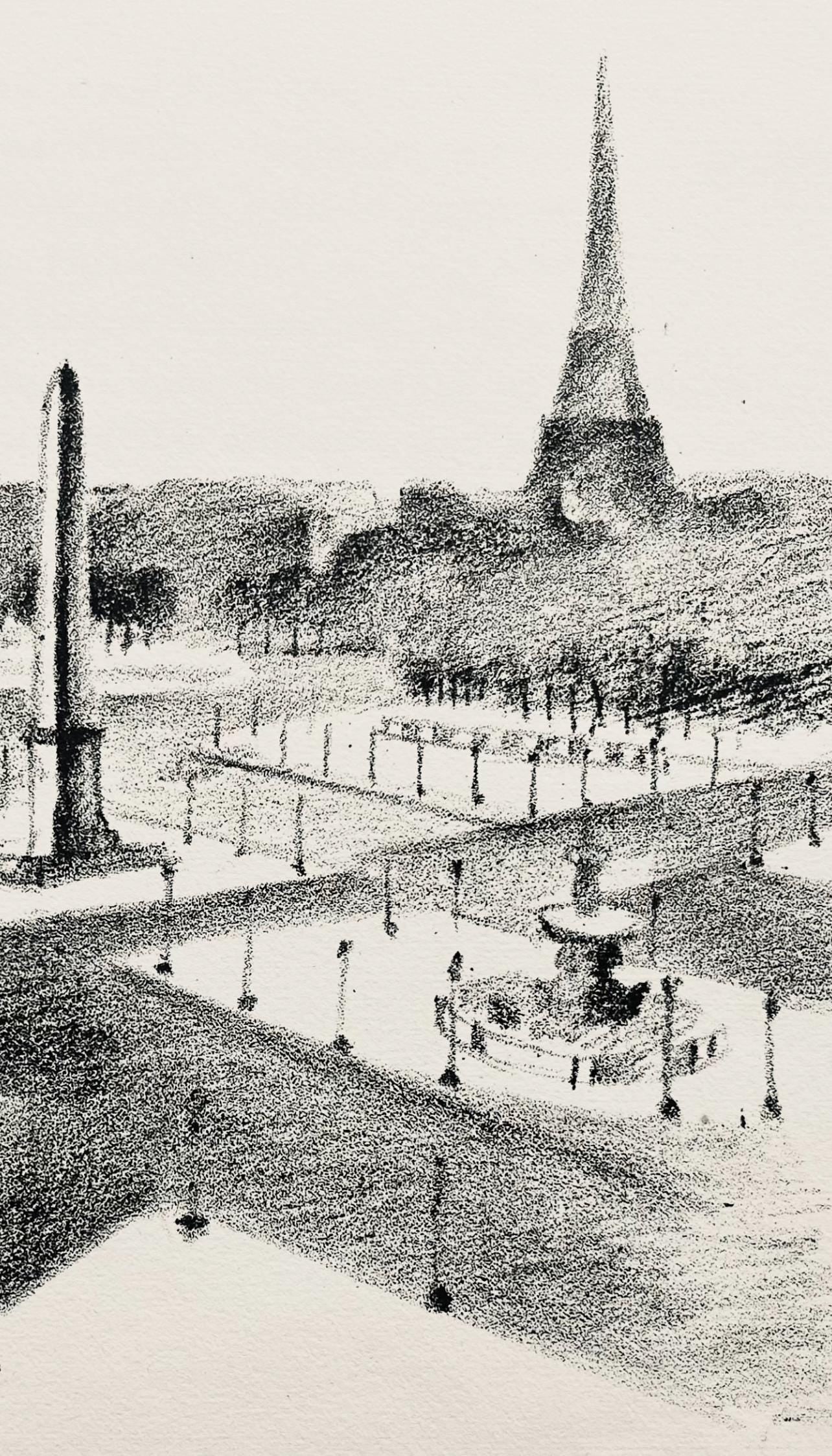 Robert Delaunay, La place de la Concorde (Habasque 720-728), Allo! Paris!, Limited Edition Lithograph