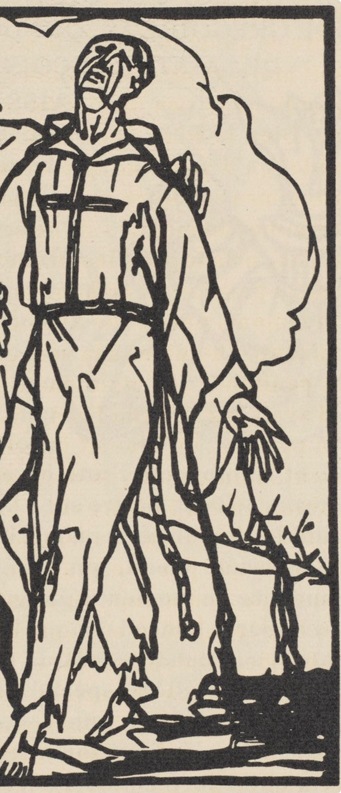 Émile Bernard, Composition (Morane, No. 100), Les Petites Fleurs de St. Françoise, Limited Edition Woodcut