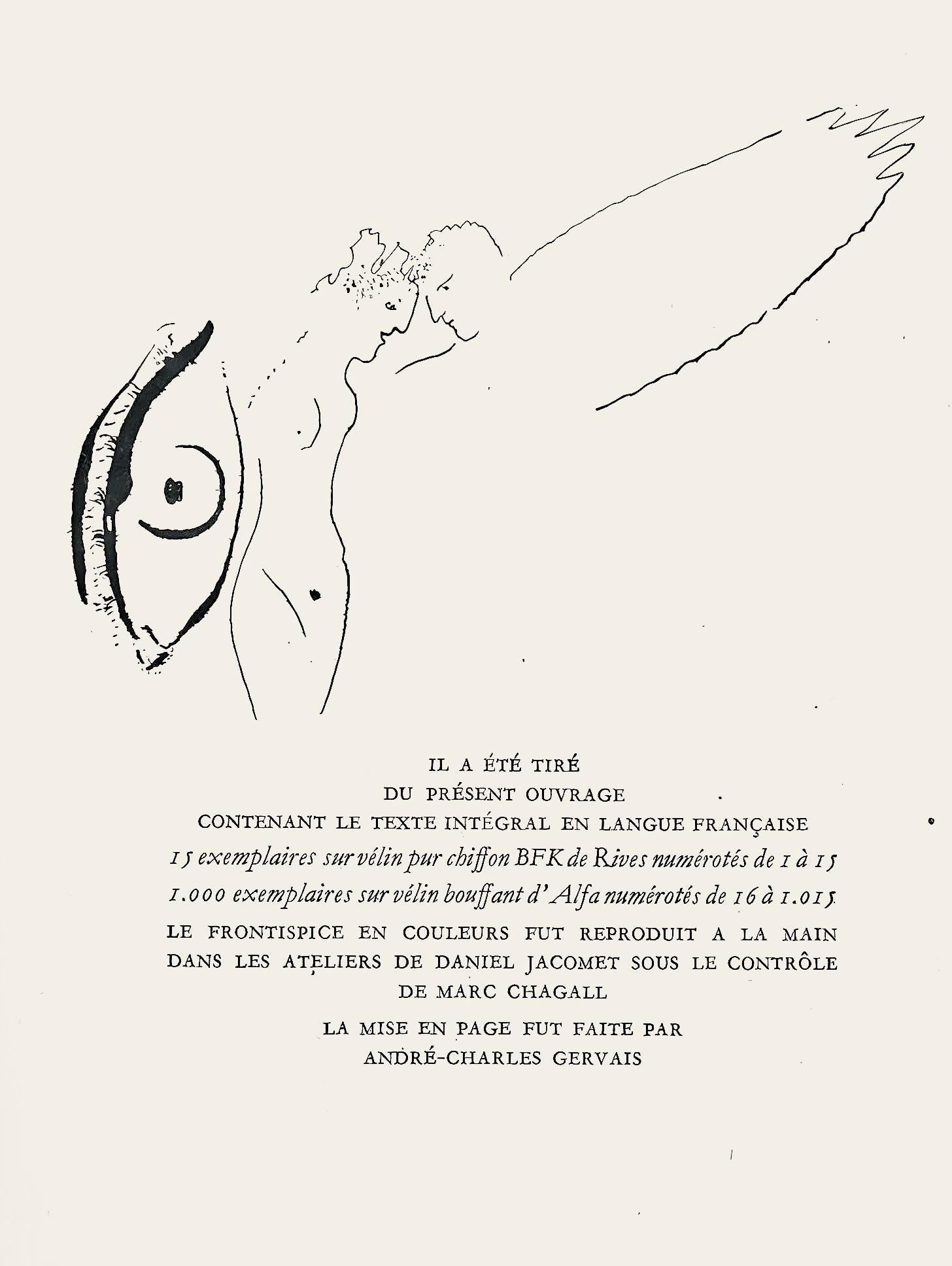 Marc Chagall, Composition, Le Dur Désir de Durer, Limited Edition Lithograph