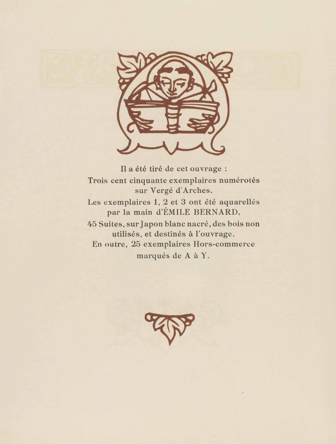 Émile Bernard, Composition (Morane, No. 100), Les Petites Fleurs de St. Françoise, Limited Edition Woodcut