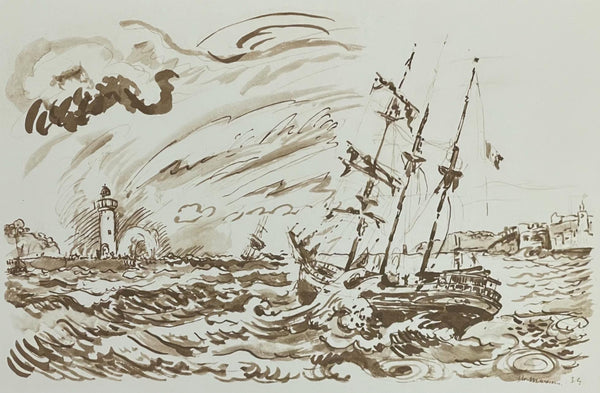 Paul Signac, Le trois-mâts au plein, Signac Dessins, Limited Edition Lithograph