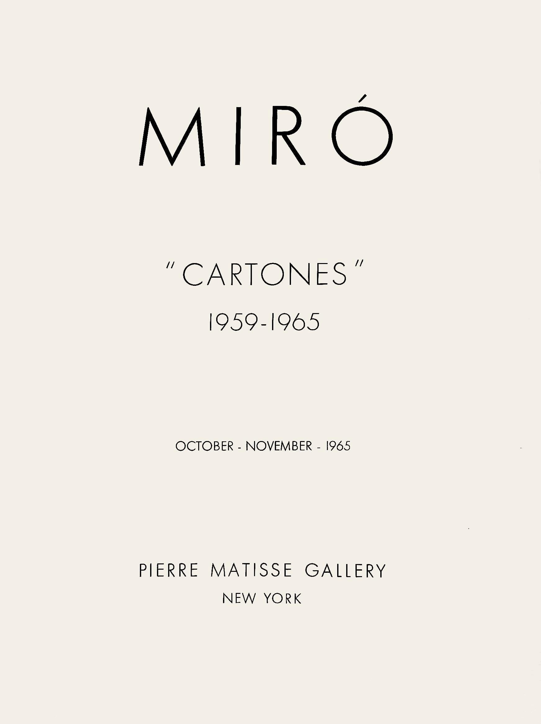 Joan Miró, Composition (Cramer 103; Mourlot 382-383), Miró Cartones 1956-1965, Limited Edition Lithograph