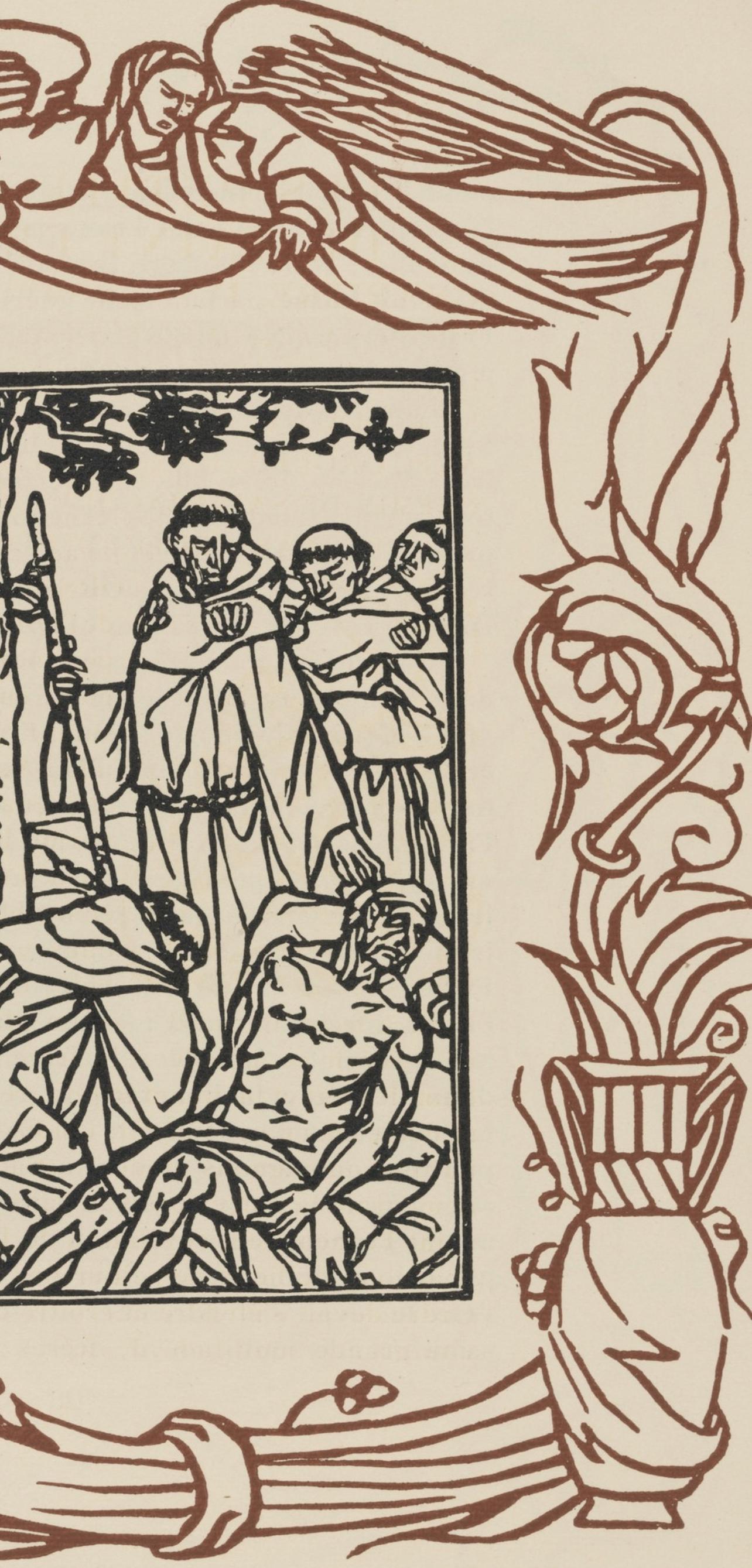 Émile Bernard, Composition (Morane, No. 100), Les Petites Fleurs de St. Françoise, Limited Edition Woodcut