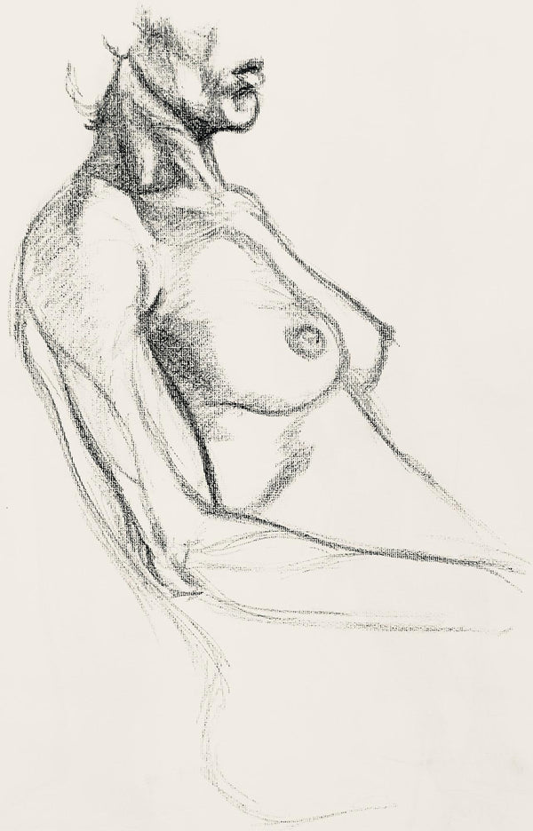 Ian Hornak, Renaissance Female Nude Figure Study, 1963, Original Drawing