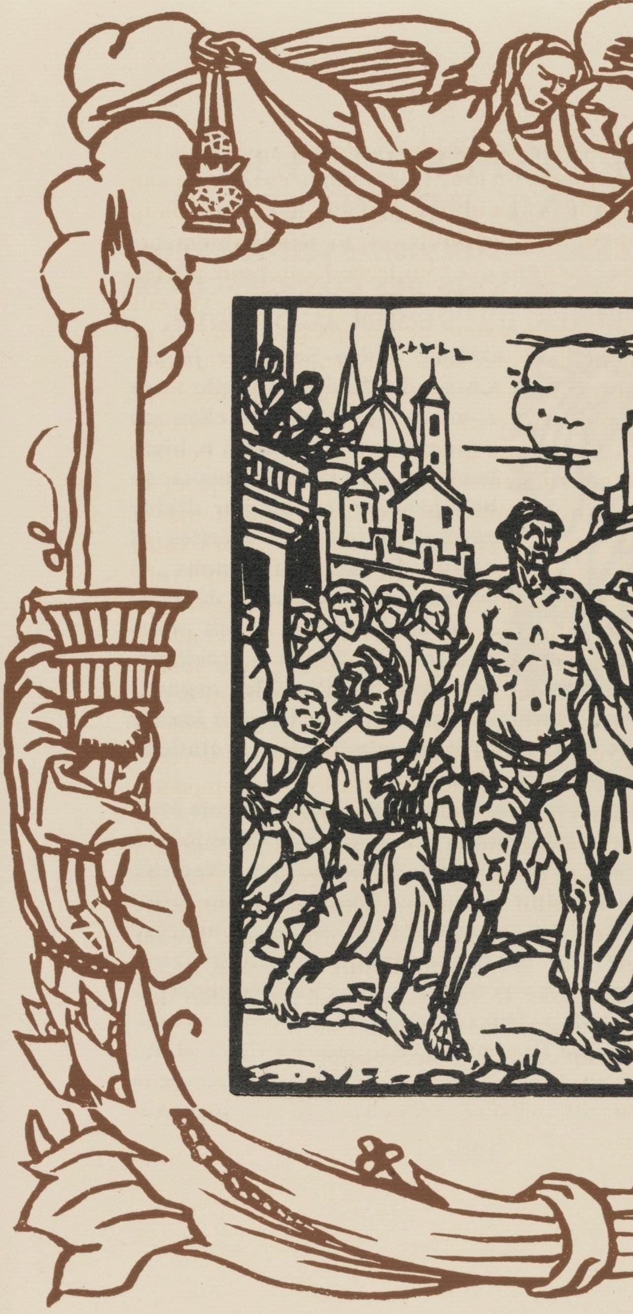 Émile Bernard, Composition (Morane, No. 100), Les Petites Fleurs de St. Françoise, Limited Edition Woodcut