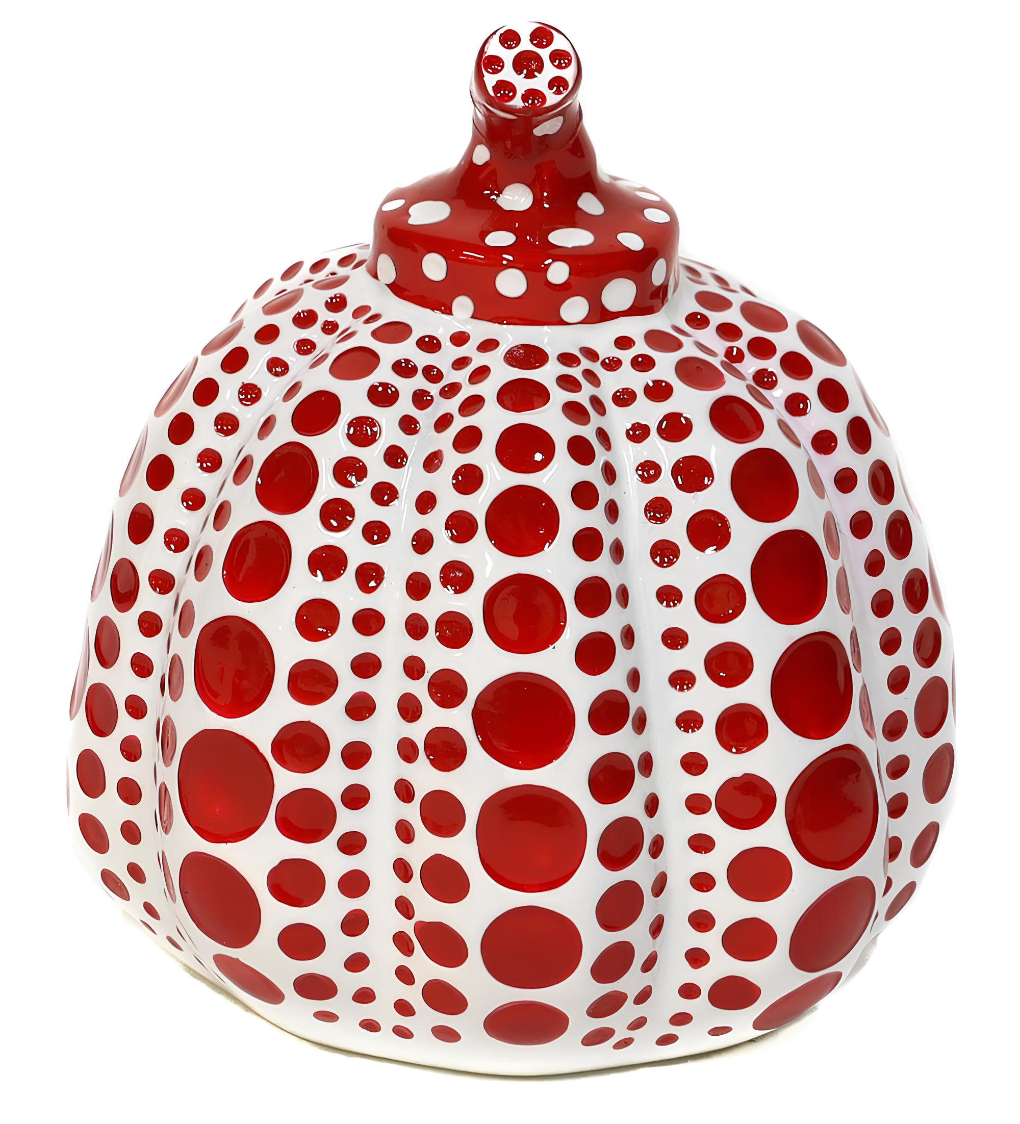 Yayoi Kusama 草間 彌生, Pumpkins, Yellow/Black, Red/White (Two Sculptures) Limited Edition Cast Resin Sculptures