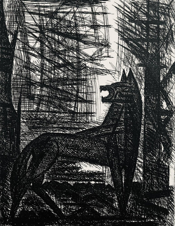 Marcel Gromaire, Presage, Le Loup, Scène VIII, Shakespeare, Macbeth, Eaux-fortes de Gromaire, Limited Edition Etching