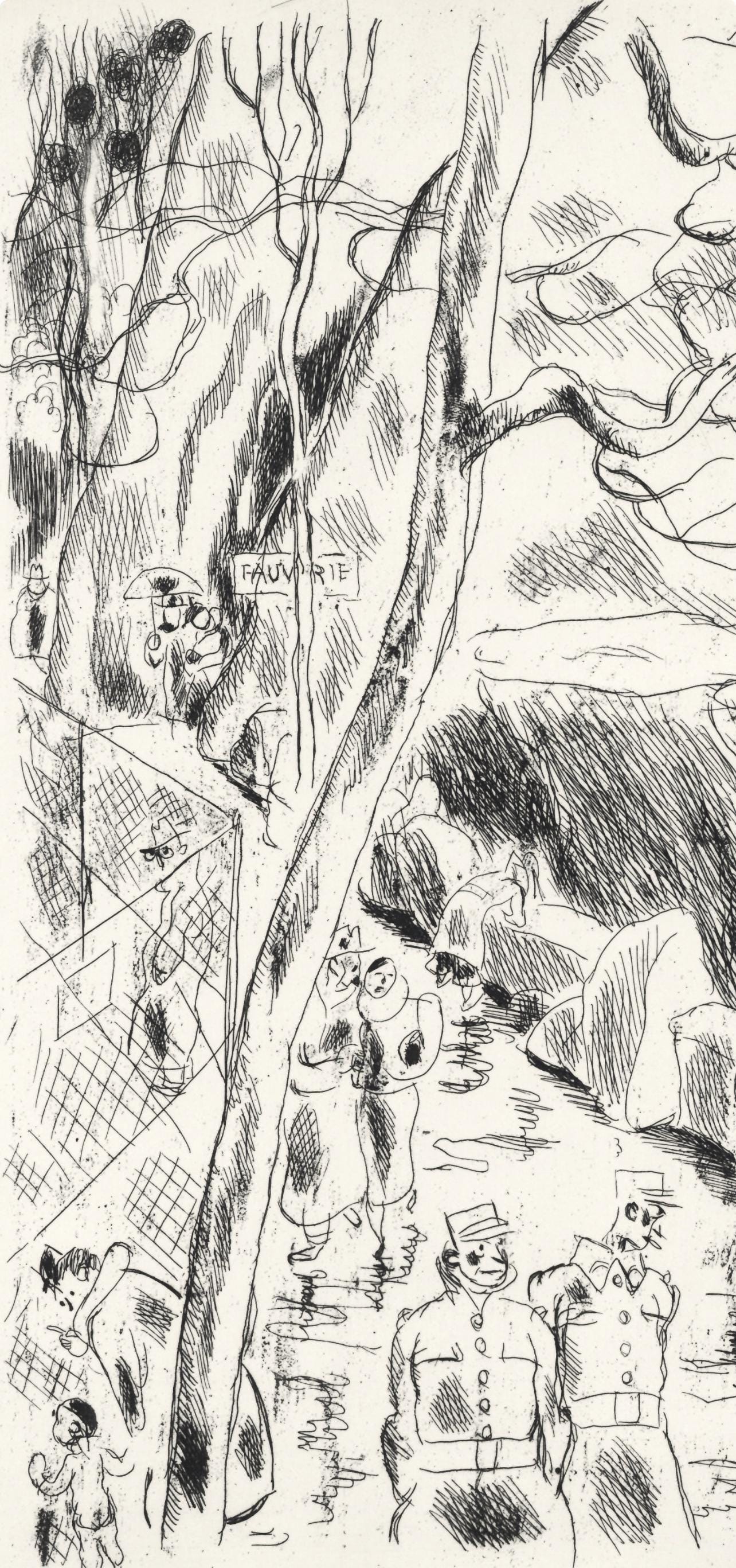 Gus Bofa, La Ménagerie du Jardin des Plantes, A La gloire à Paris, Limited Edition Etching