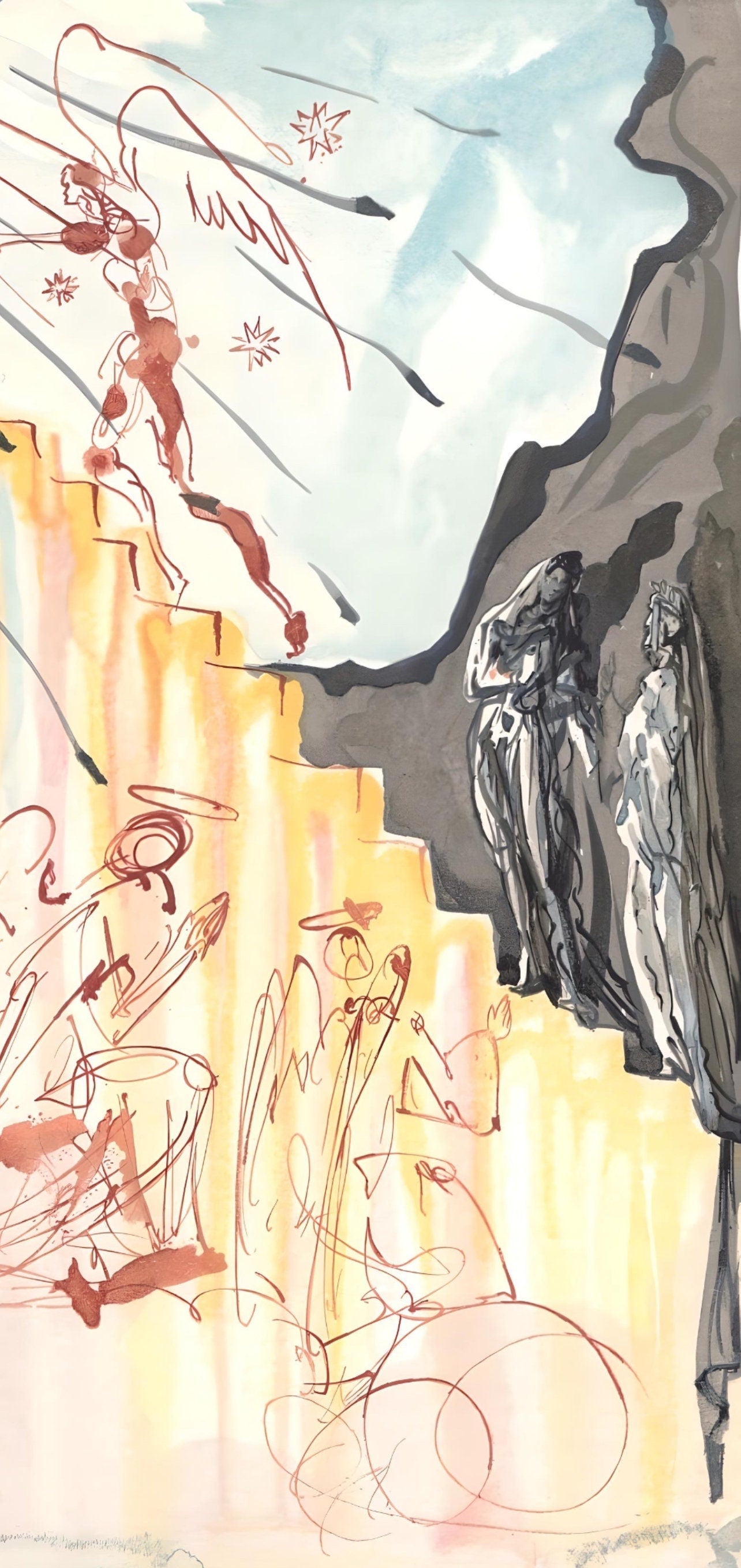 Salvador Dali, The Celestial Staircase (Michler/Löpsinger 1039-1138; Field 189-200), La Divine Comédie, Limited Edition Woodcut