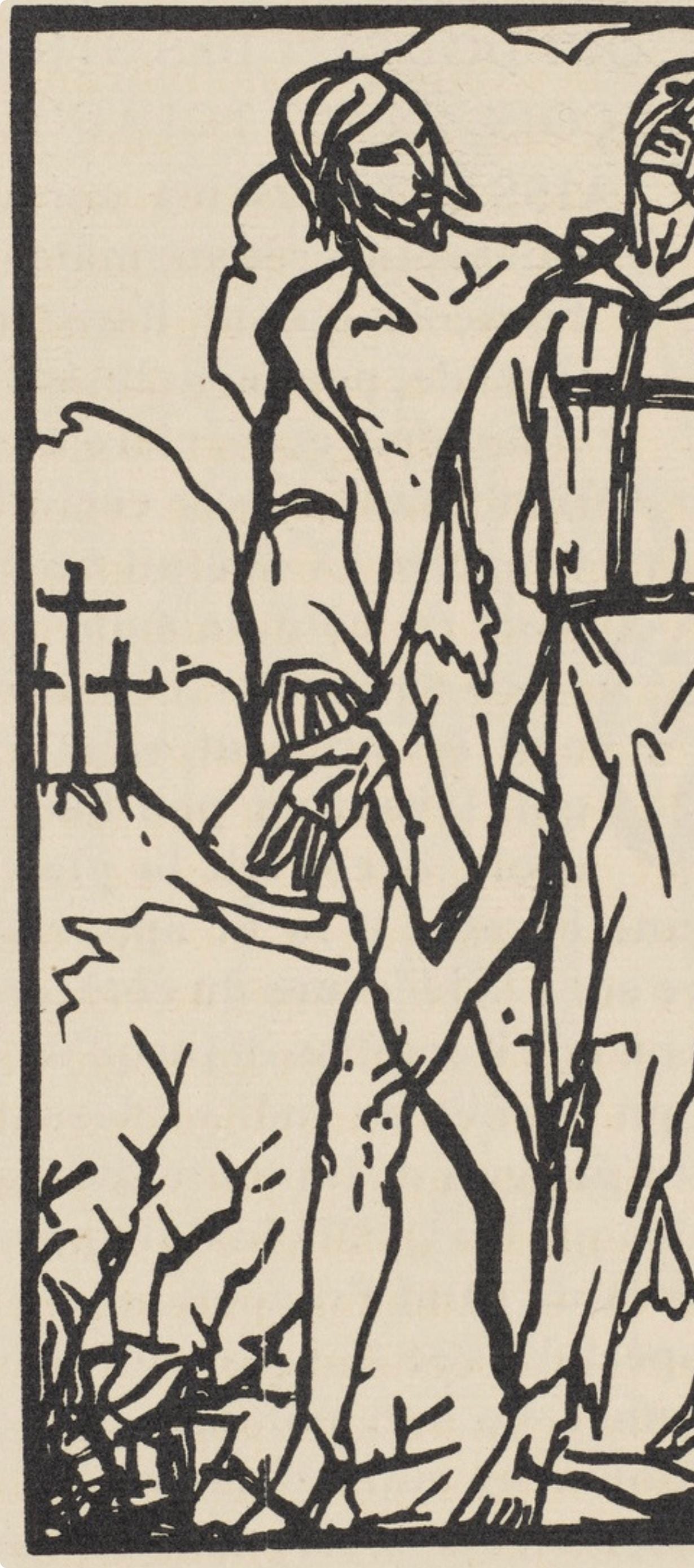 Émile Bernard, Composition (Morane, No. 100), Les Petites Fleurs de St. Françoise, Limited Edition Woodcut