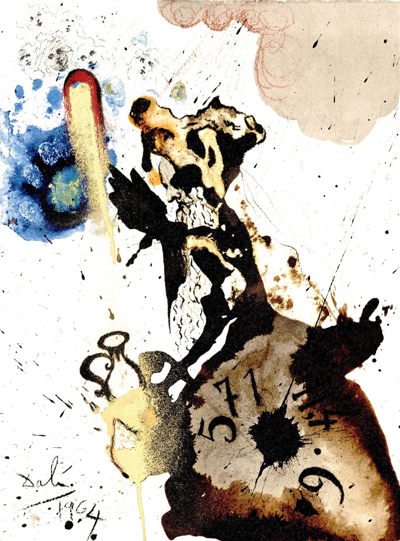 Salvador Dali, Composition (Michler/Löpsinger 1600; Field 69-3), Biblia Sacra, Limited Edition Lithograph