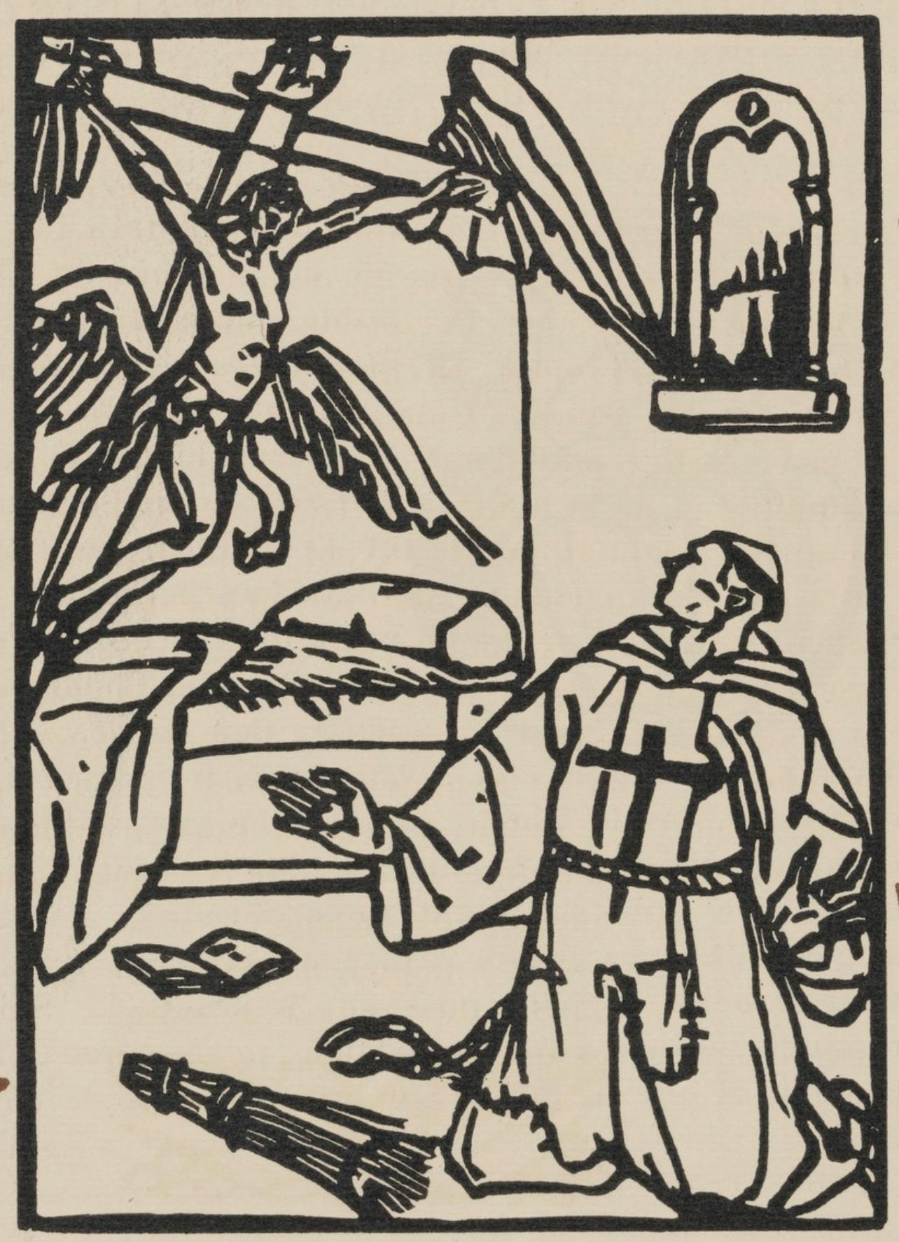 Émile Bernard, Composition (Morane, No. 100), Les Petites Fleurs de St. Françoise, Limited Edition Woodcut