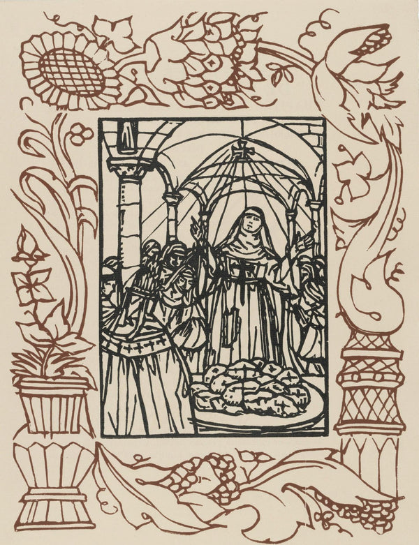 Émile Bernard, Composition (Morane, No. 100), Les Petites Fleurs de St. Françoise, Limited Edition Woodcut