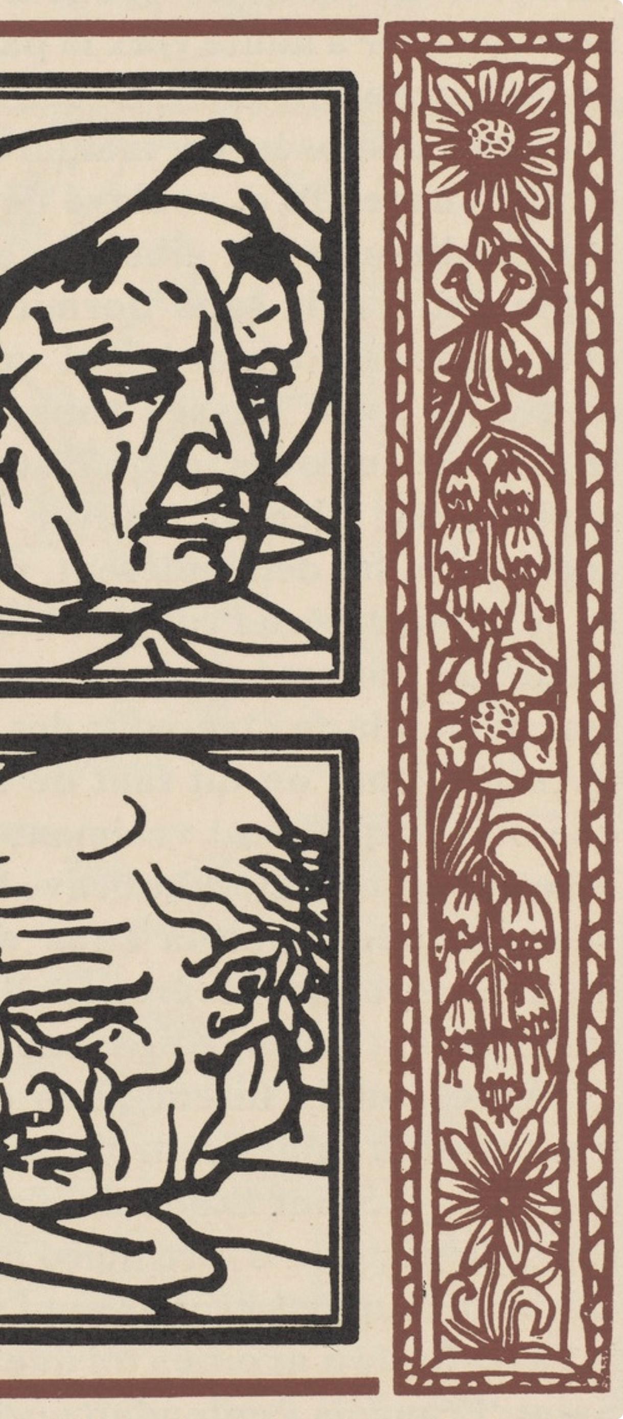 Émile Bernard, Composition (Morane, No. 100), Les Petites Fleurs de St. Françoise, Limited Edition Woodcut
