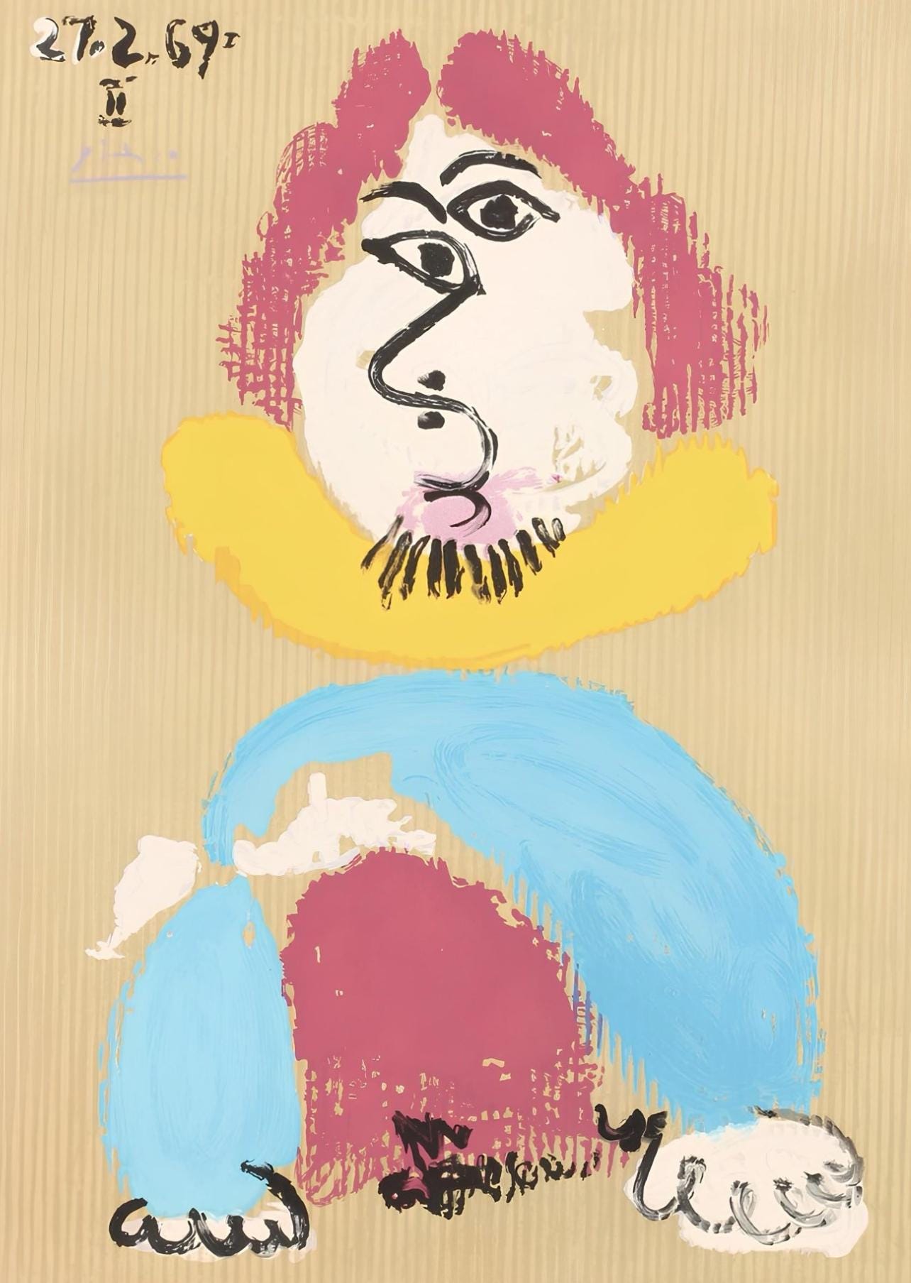 Pablo Picasso, Composition (Orozco 207-261), Vingt-Neuf Portraits Imaginaires, Limited Edition Lithograph