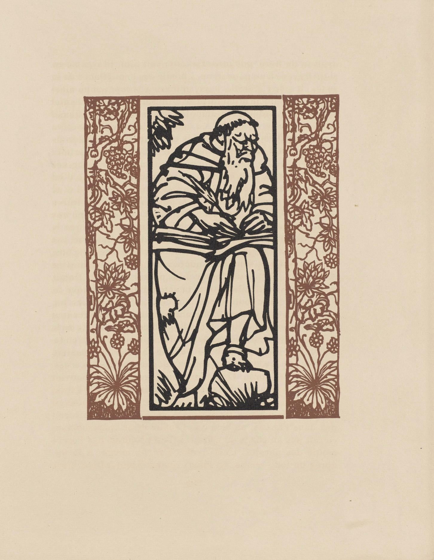 Émile Bernard, Composition (Morane, No. 100), Les Petites Fleurs de St. Françoise, Limited Edition Woodcut