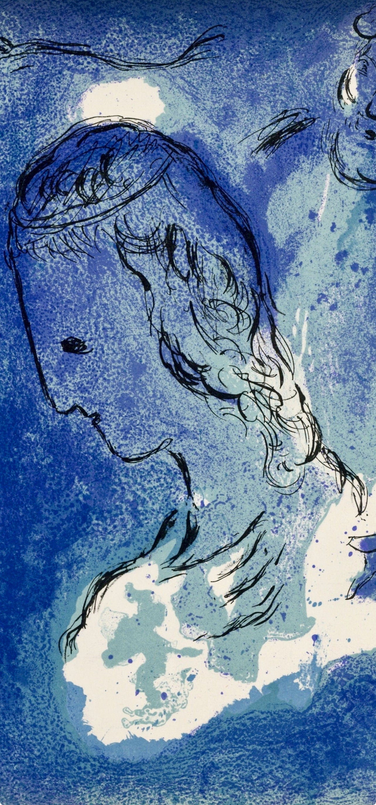 Marc Chagall, Abraham and Sarah (Mourlot 117-46; Cramer 25), Drawings from the Bible by Marc Chagall, Verve, Limited Edition Lithograph