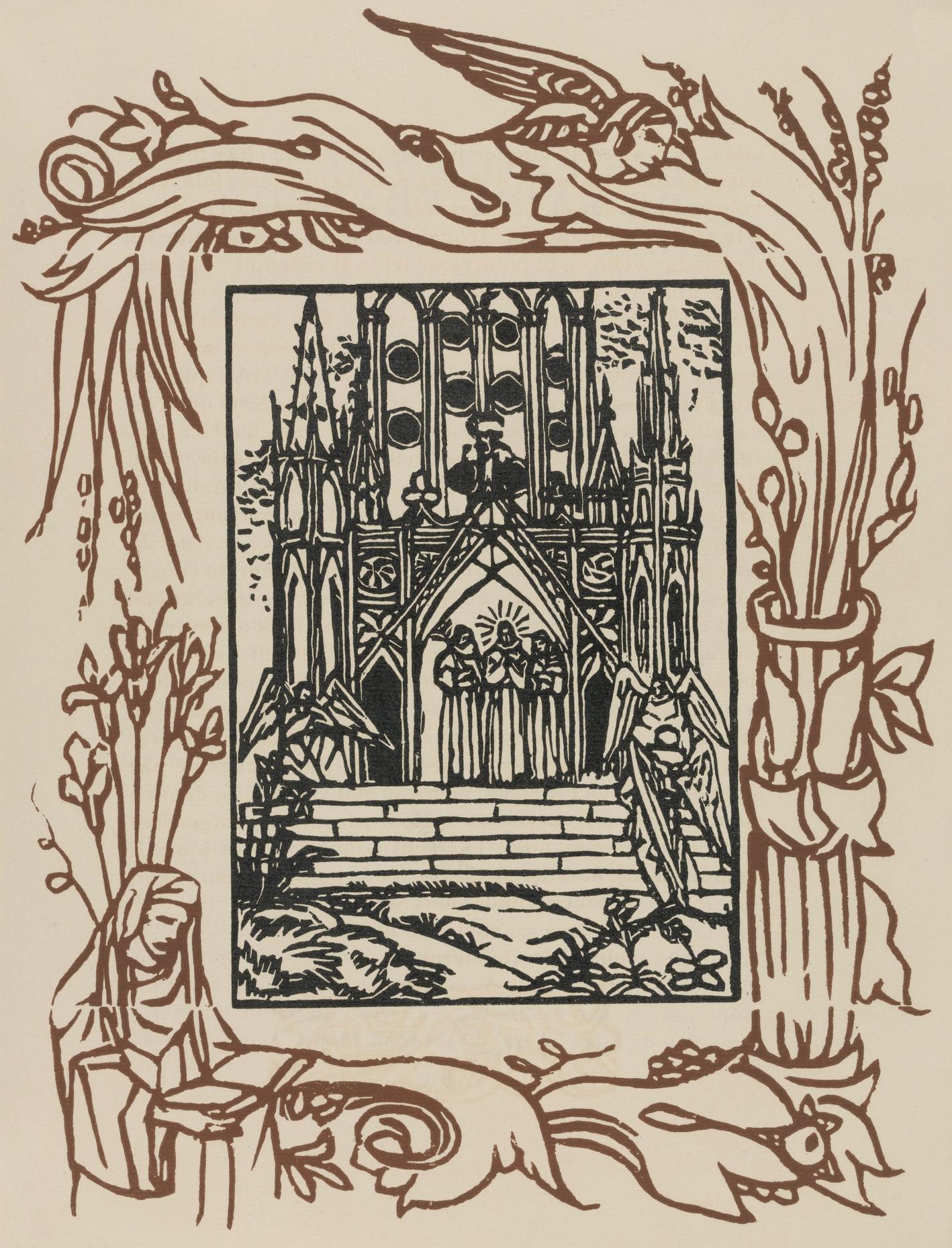 Émile Bernard, Composition (Morane, No. 100), Les Petites Fleurs de St. Françoise, Limited Edition Woodcut