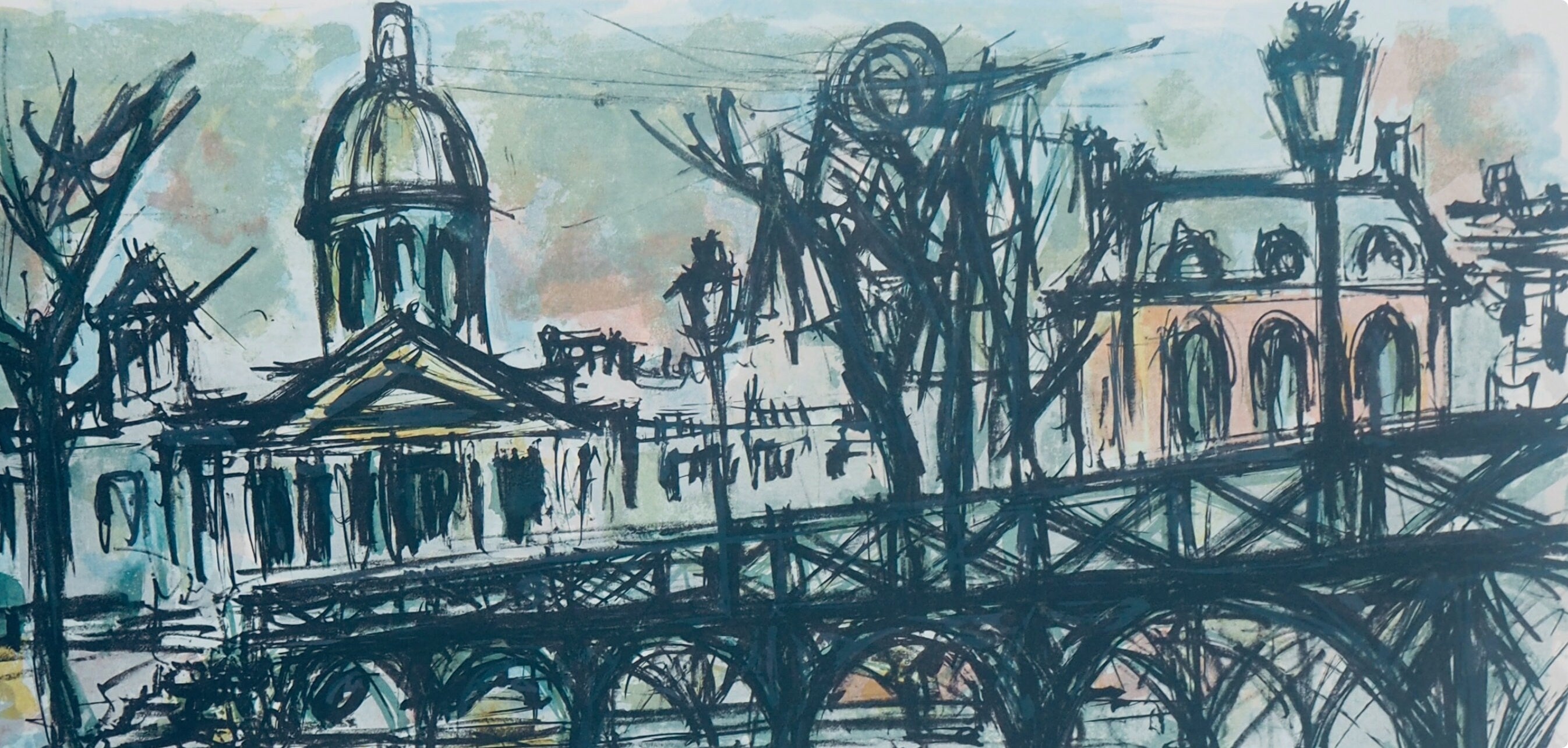Maurice Verdier, Le Pont des Arts, Au Temps de Paris Seine, Limited Edition Lithograph