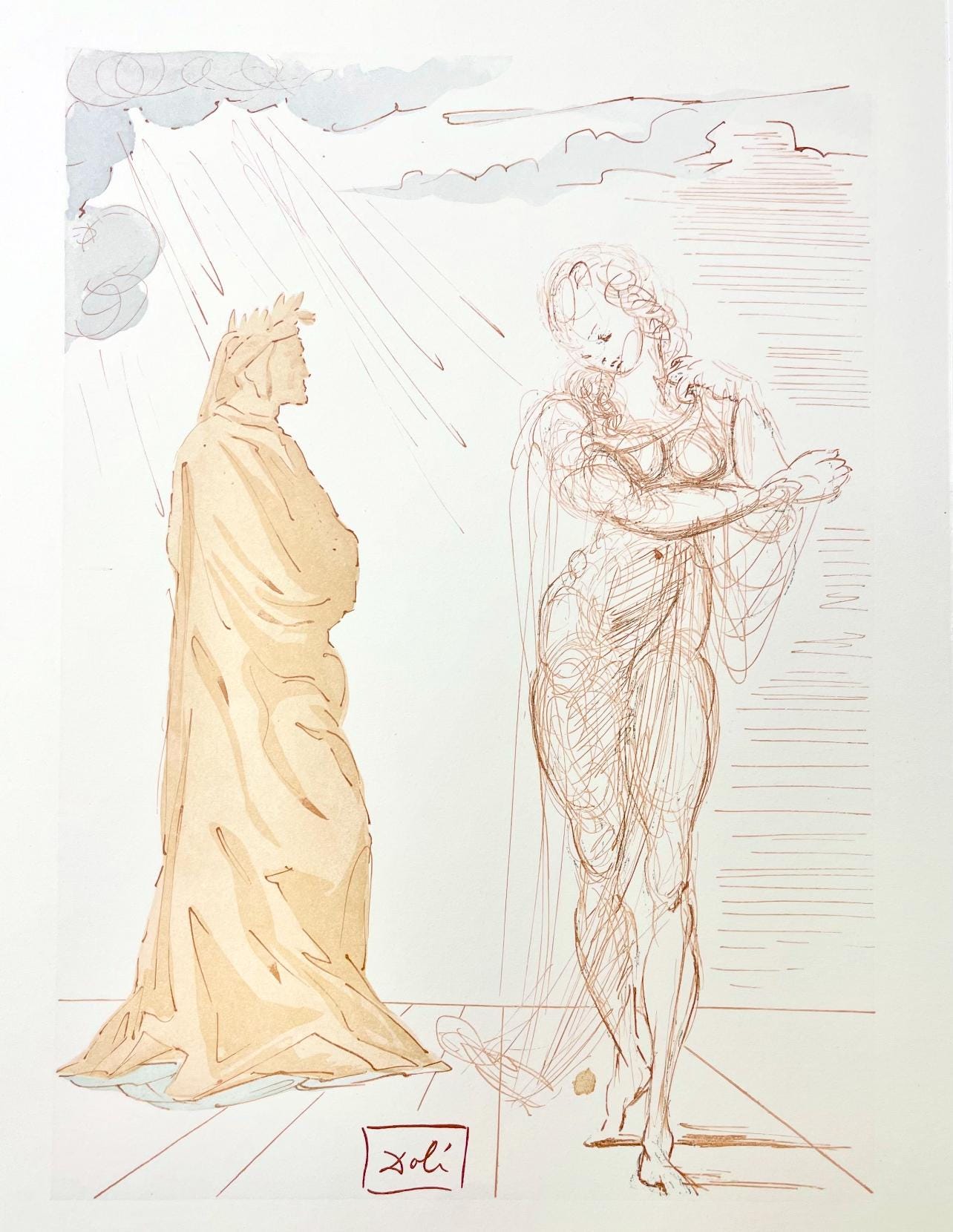 Salvador Dali, Hölle II (Field 189-200; Michler/Löpsinger 1039-1138), Die Göttliche Komödie, Signed, Limited Edition Woodcut