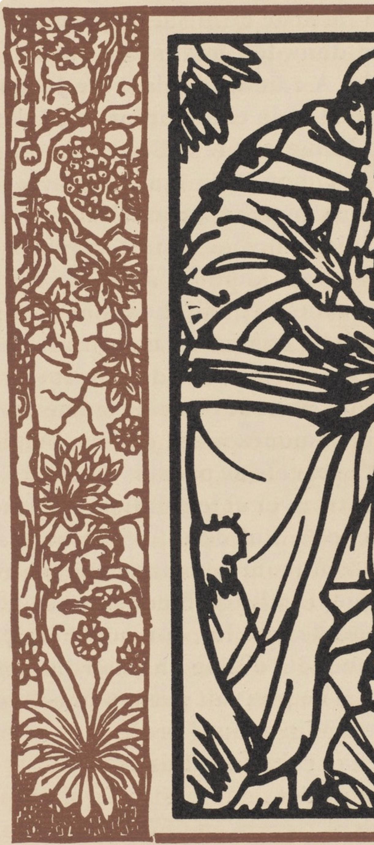 Émile Bernard, Composition (Morane, No. 100), Les Petites Fleurs de St. Françoise, Limited Edition Woodcut