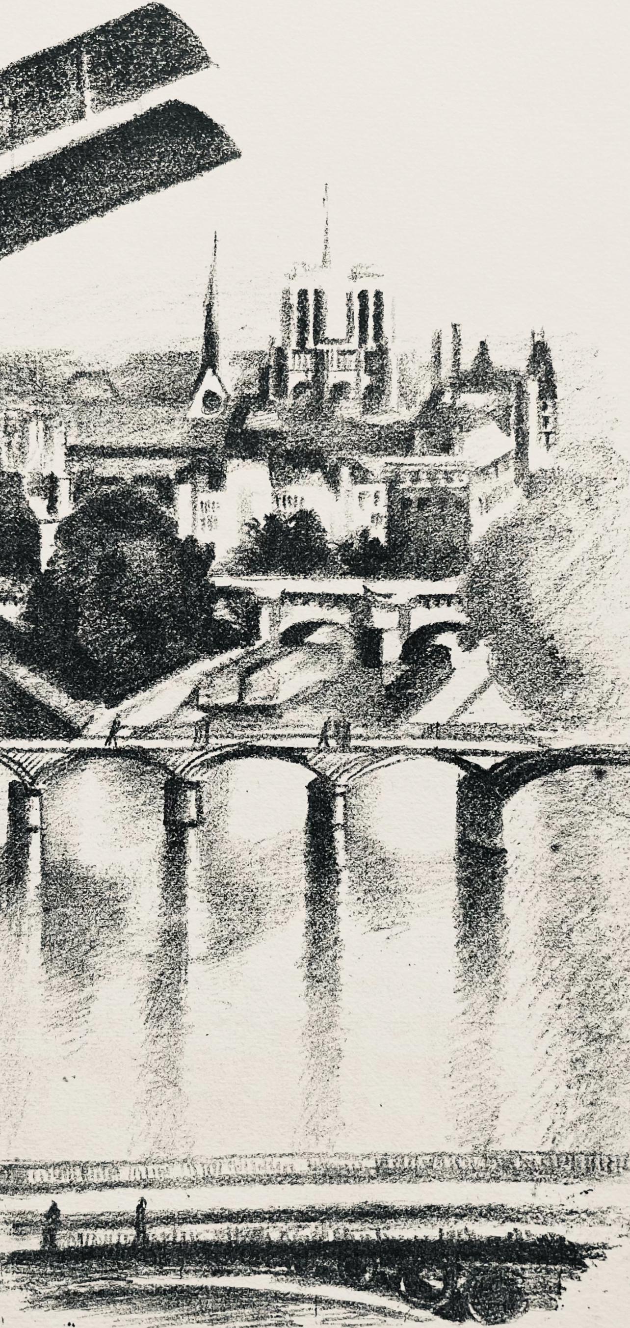 Robert Delaunay, Les ponts de Paris et Notre-Dame (Habasque 720-728), Allo! Paris!, Limited Edition Lithograph