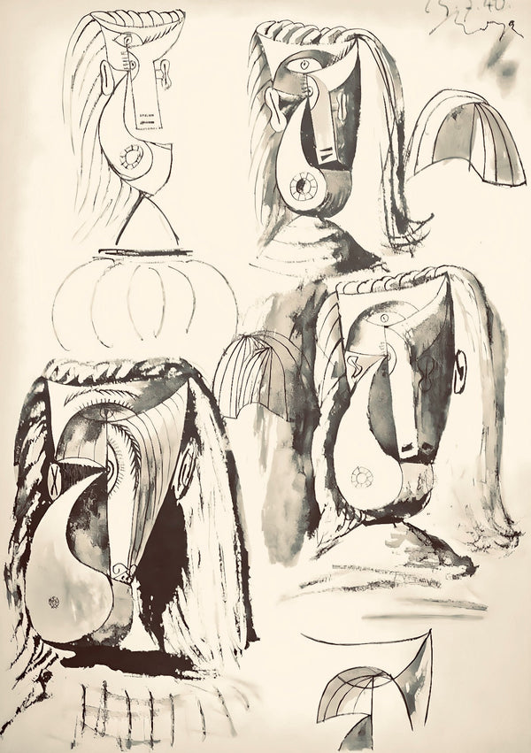 Pablo Picasso, Composition, Carnet de dessins de Picasso, Cahiers d’Art, Limited Edition Lithograph