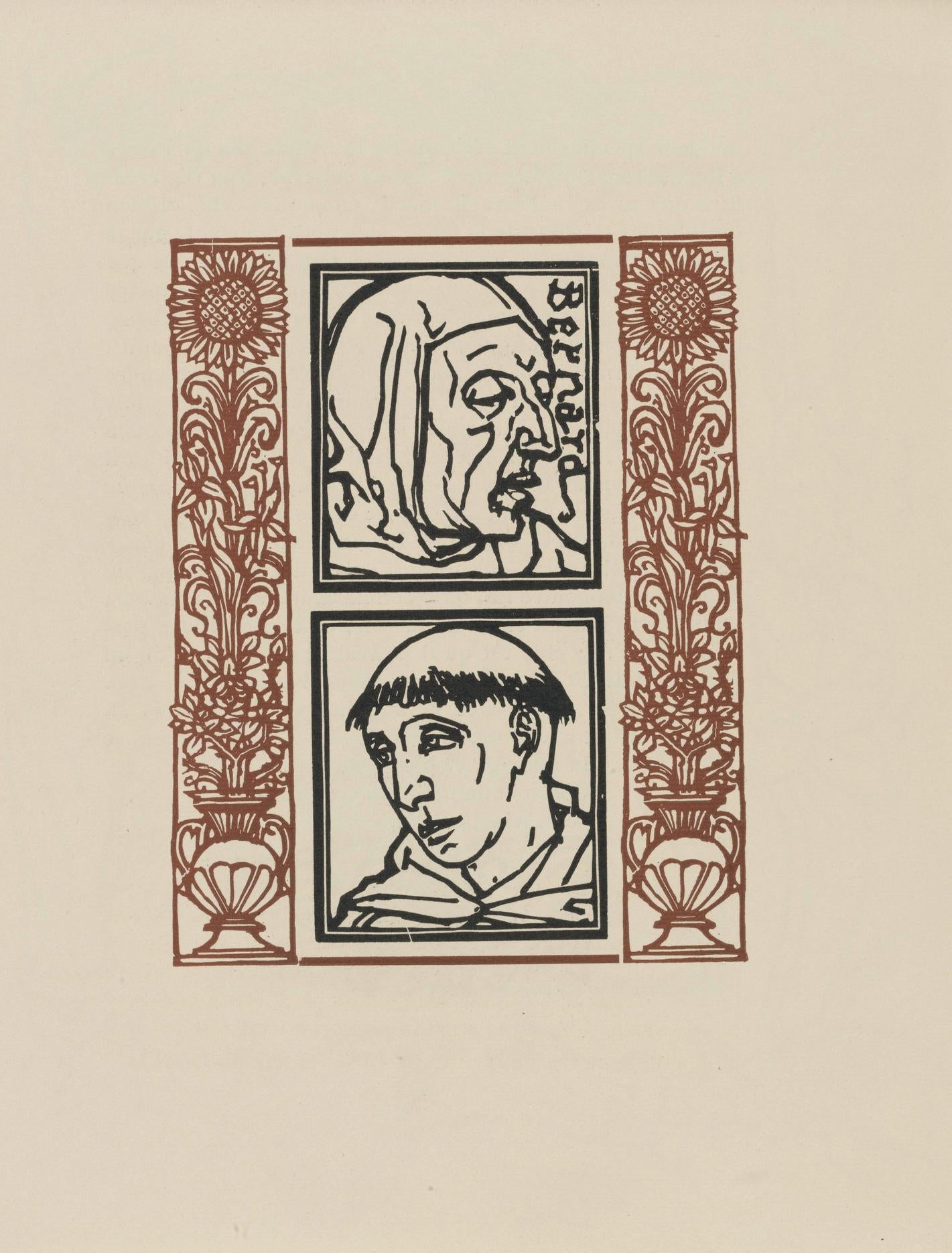 Émile Bernard, Composition (Morane, No. 100), Les Petites Fleurs de St. Françoise, Limited Edition Woodcut