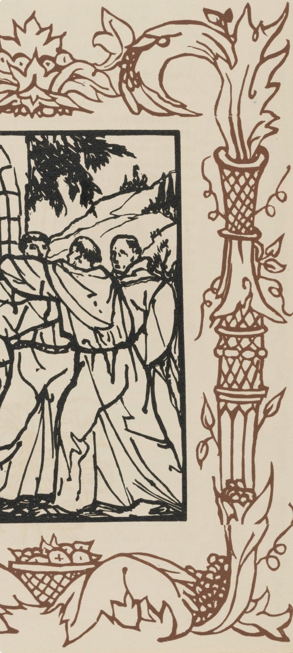 Émile Bernard, Composition (Morane, No. 100), Les Petites Fleurs de St. Françoise, Limited Edition Woodcut