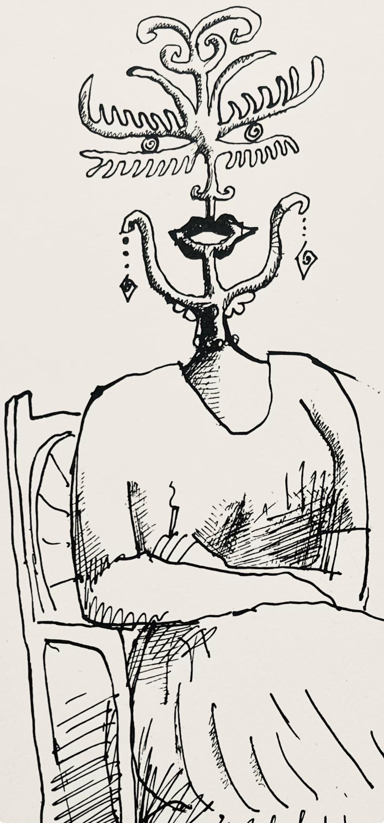 Saul Steinberg, Composition, Derrière le miroir, Limited Edition Lithograph