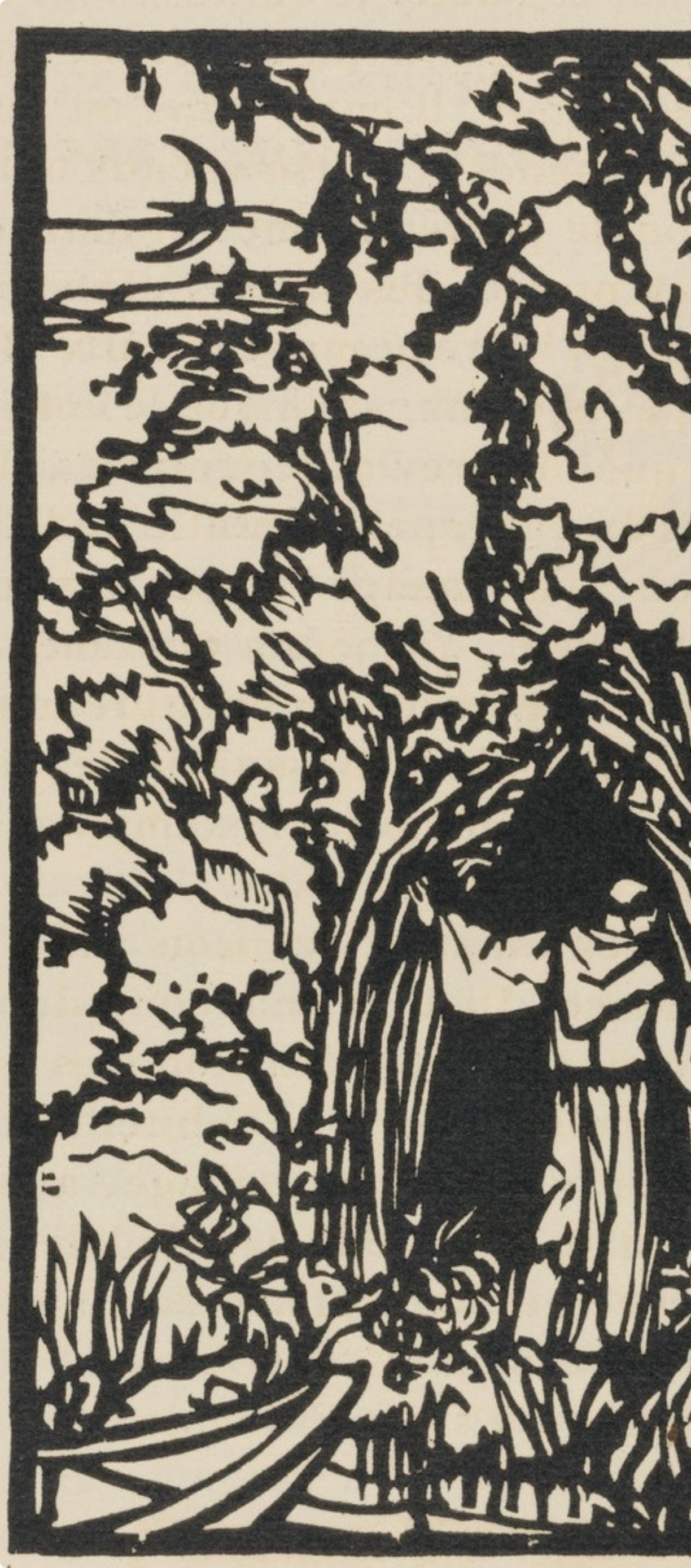 Émile Bernard, Composition (Morane, No. 100), Les Petites Fleurs de St. Françoise, Limited Edition Woodcut